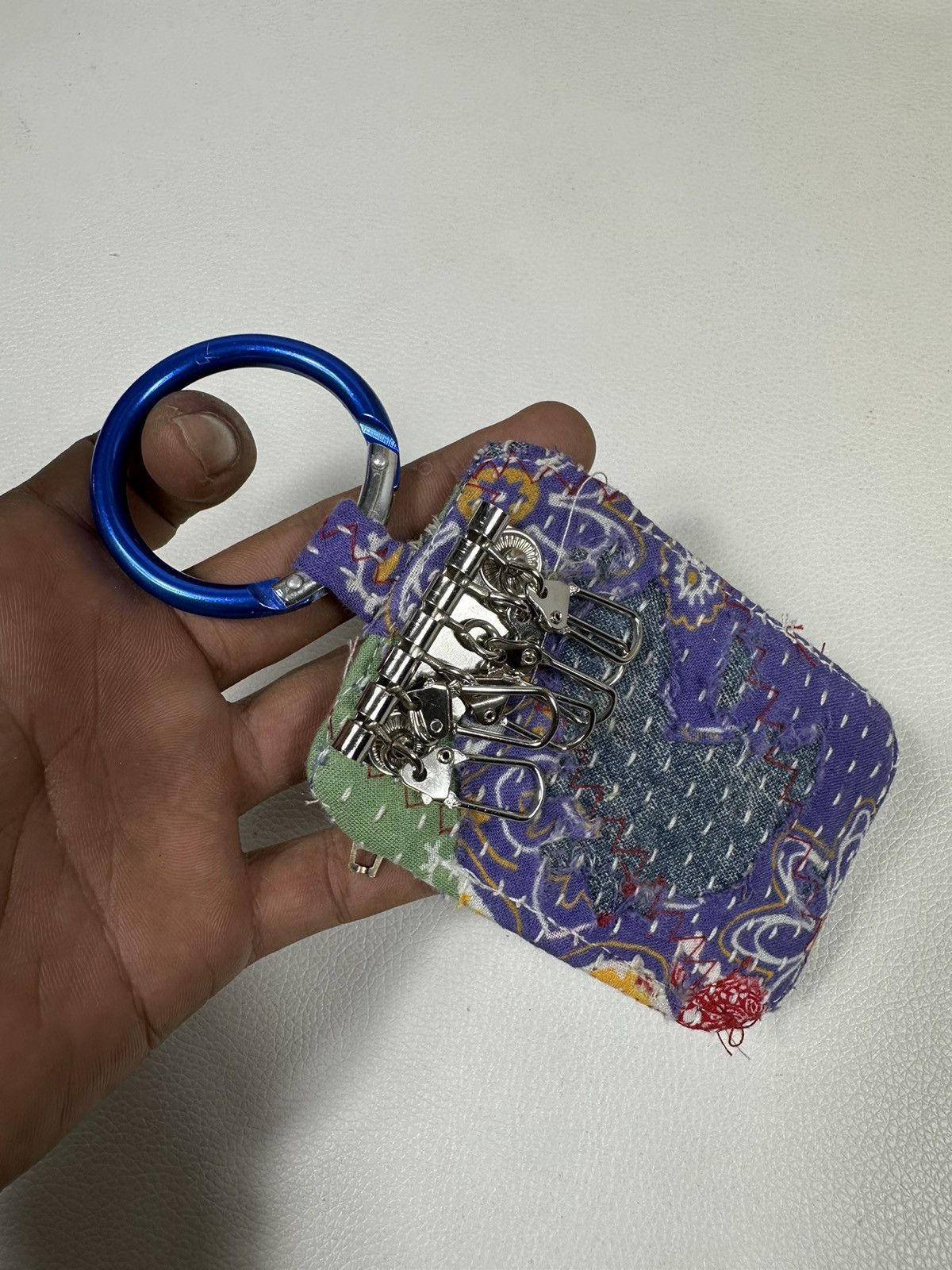 Other Custom Made Distressed Paisley Patchwork Keychain Wallet Size ONE SIZE - 4 Thumbnail