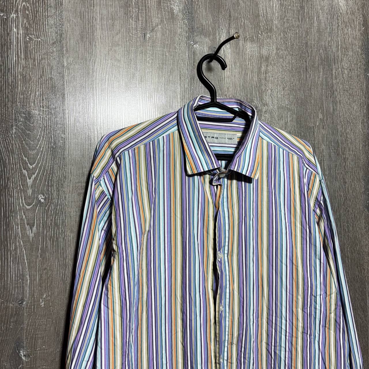Etro Etro Milano Mens Multicolor Striped Long Sleeve Shirt Size US L / EU 52-54 / 3 - 2 Thumbnail
