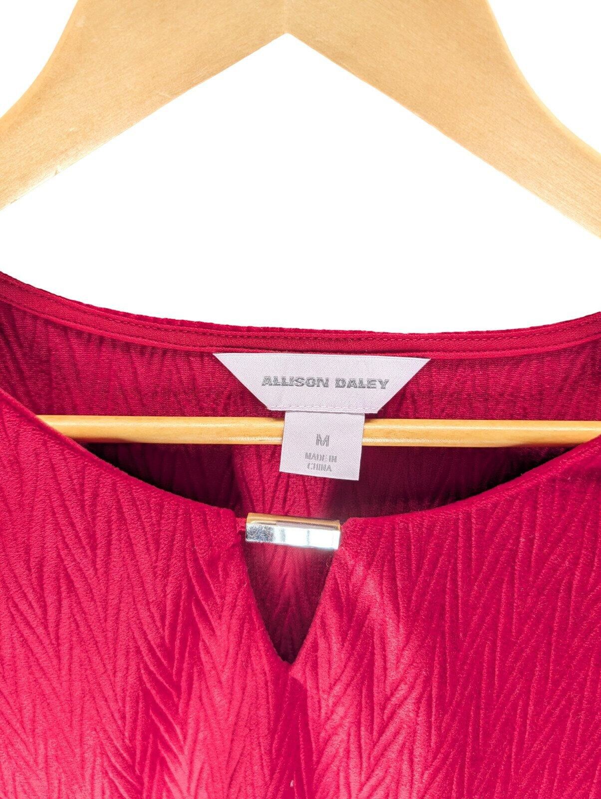 Other Allison Daley Textured Crinkle Knit Top M 3/4 Notch Neck Size M / US 6-8 / IT 42-44 - 4 Thumbnail