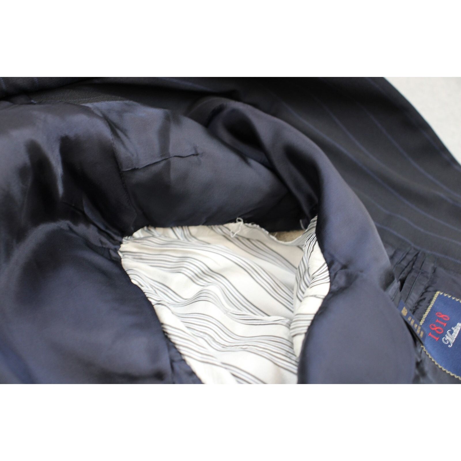 Brooks Brothers Brooks Brothers Suit Blazer Mens 40R Navy Blue Striped Wool Size 40R - 7 Thumbnail