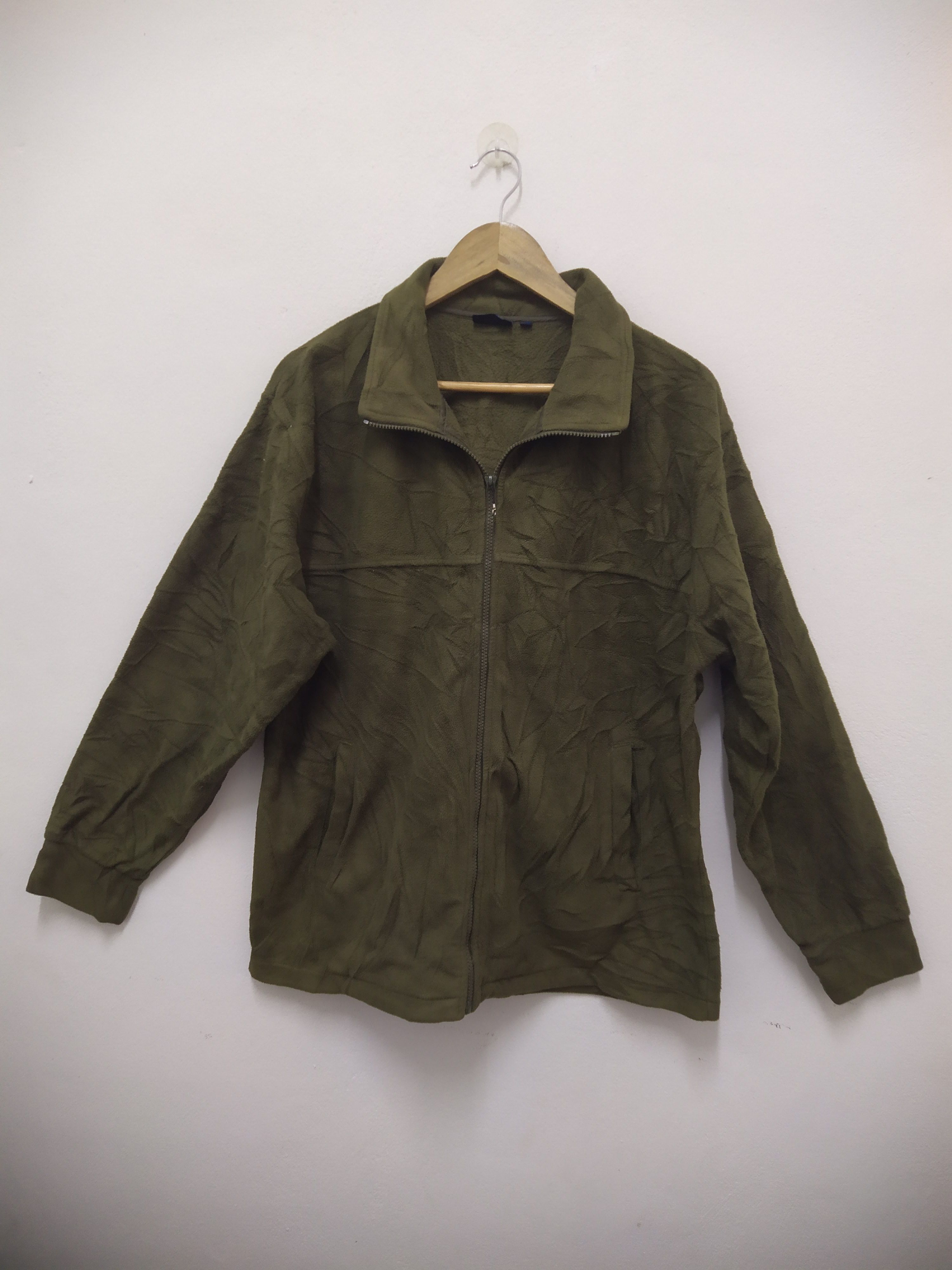 Vintage Virgin Voyage Olive Green Fleece Full-Zip Jacket Size US XL / EU 56 / 4 - 1 Thumbnail
