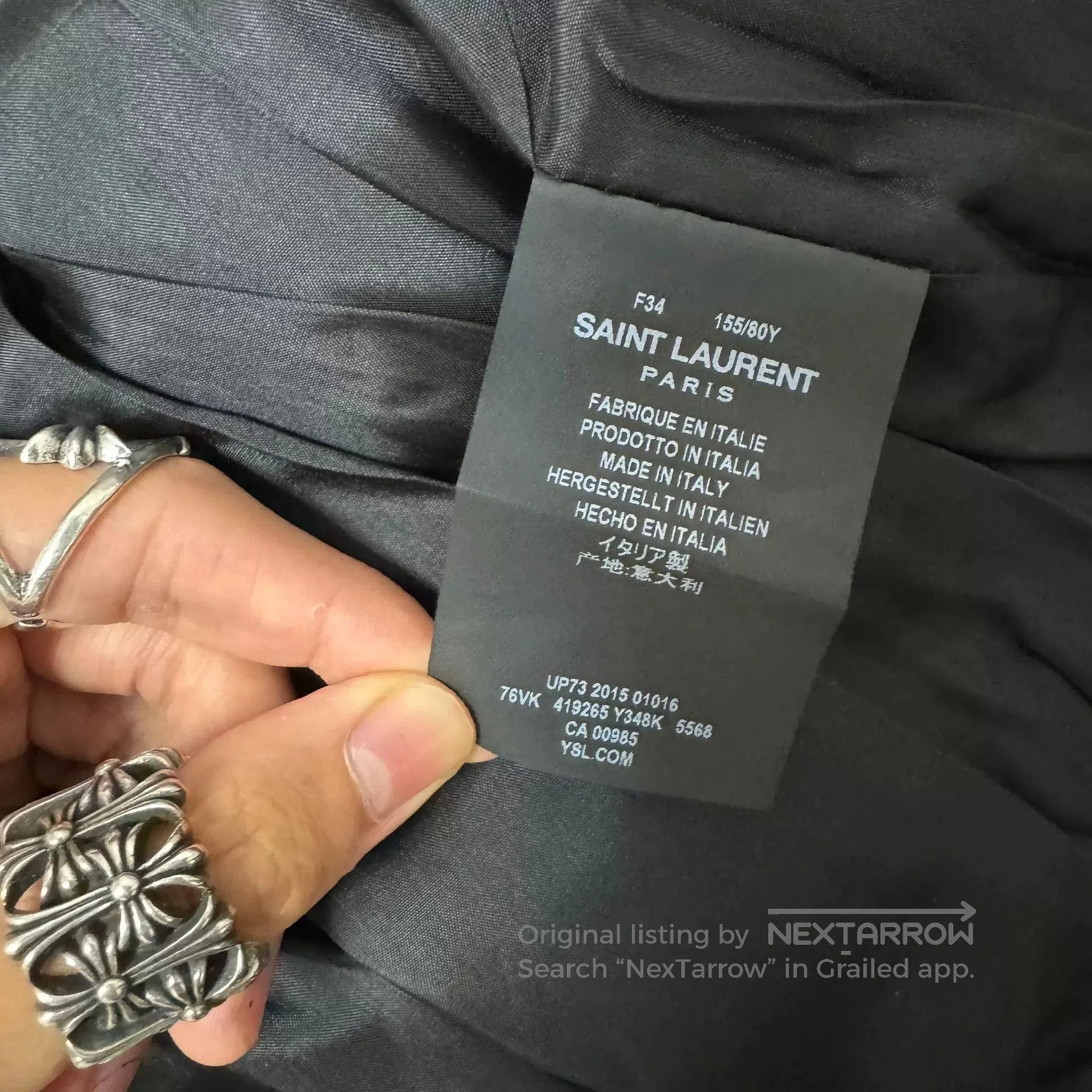 Saint Laurent Paris Saint Laurent Satin Palm Tree Bomber Jacket. Size XS / US 0-2 / IT 36-38 - 4 Thumbnail