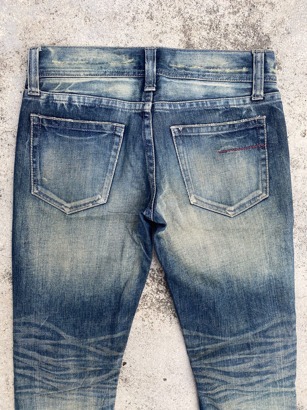 If Six Was Nine × Japanese Brand × Le Grande Bleu (L.G.B.) Japanese Brand Varosh Distressed Patch Faded Low Rise Jeans Size US 30 / EU 46 - 14 Thumbnail