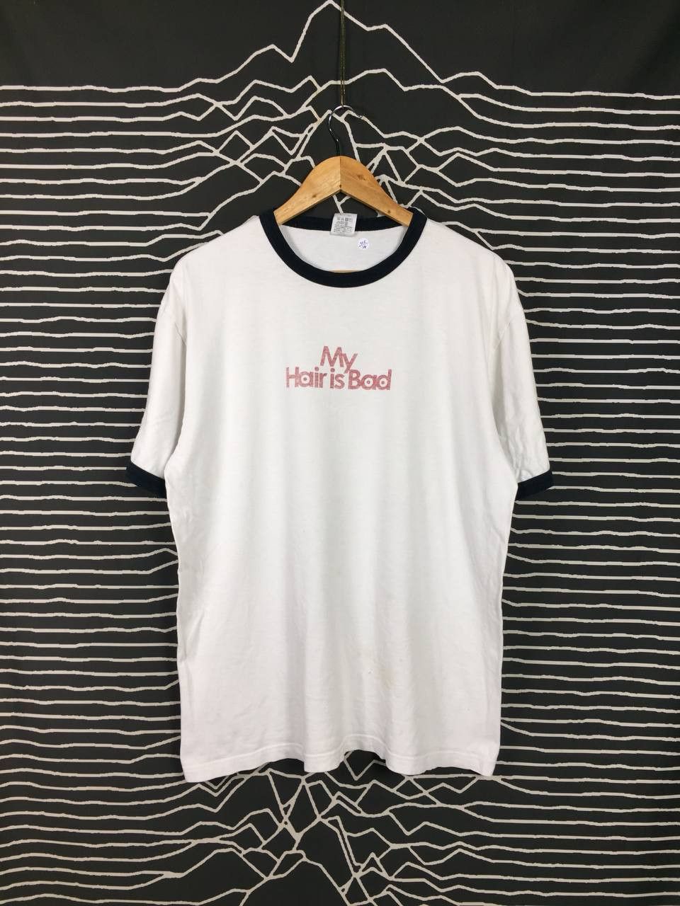 Vintage United Athle Urban Label My Hair Is Bad Wording Ringer Tee Size US XL / EU 56 / 4 - 1 Thumbnail