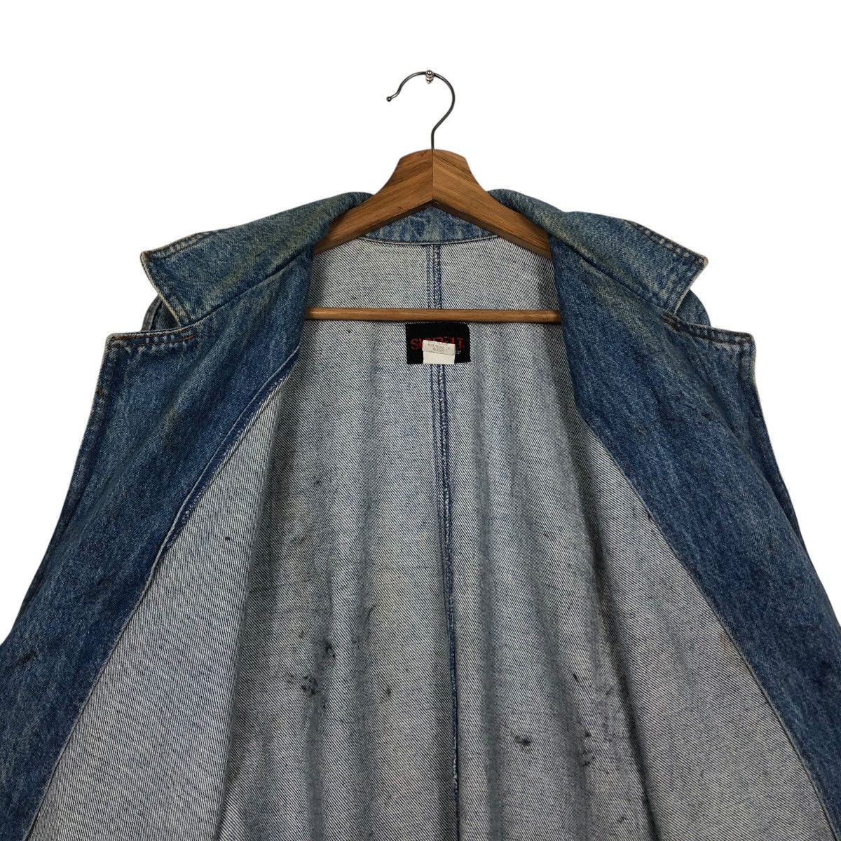 Japanese Brand 📌Vintage Denim Long Jacket Biker Sunbelt Made in Usa Size US M / EU 48-50 / 2 - 14 Thumbnail