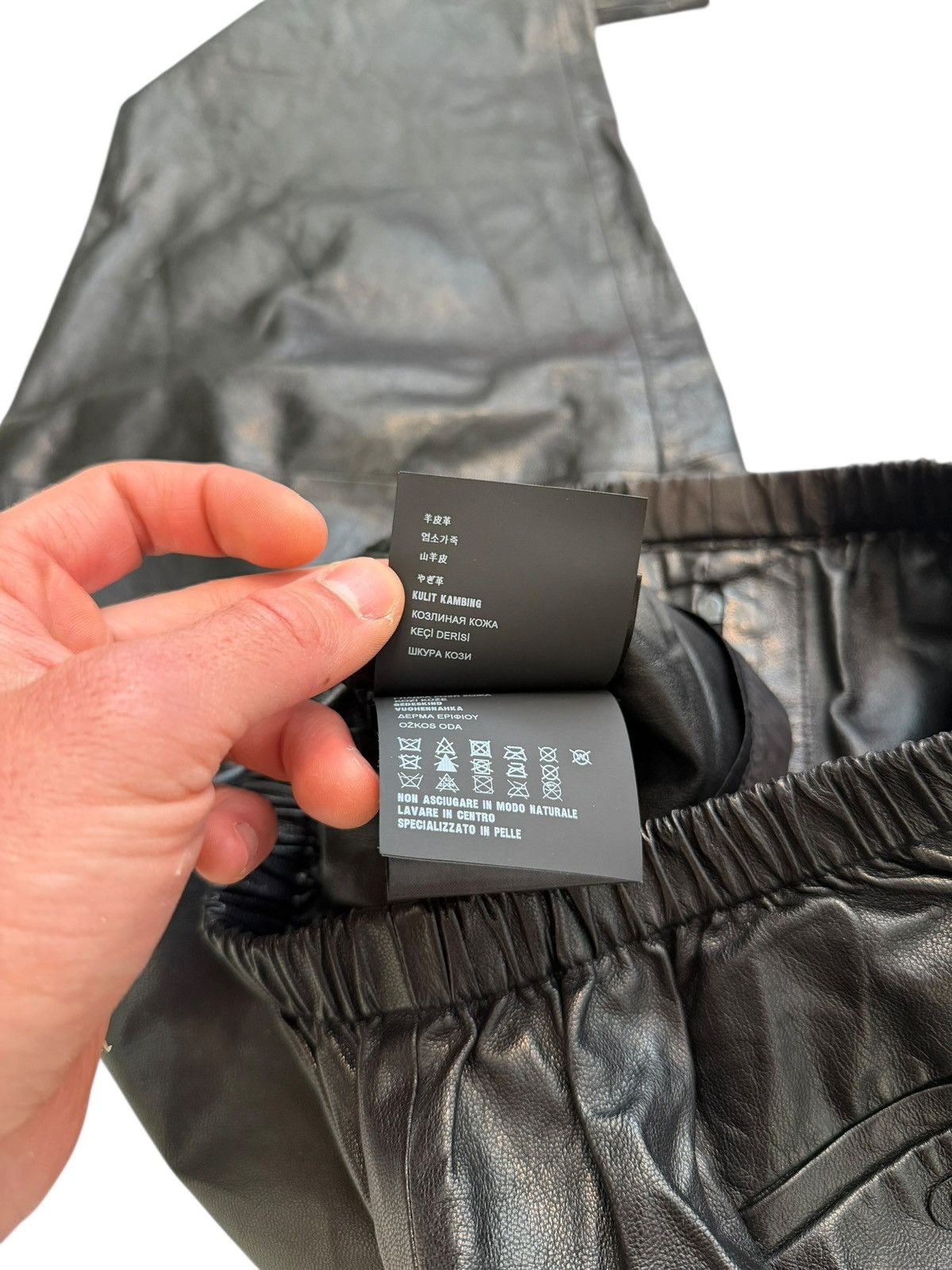 Prada $6000 2022 Triangle Patch Goat Leather Baggy Pants Size US 30 / EU 46 - 15 Thumbnail