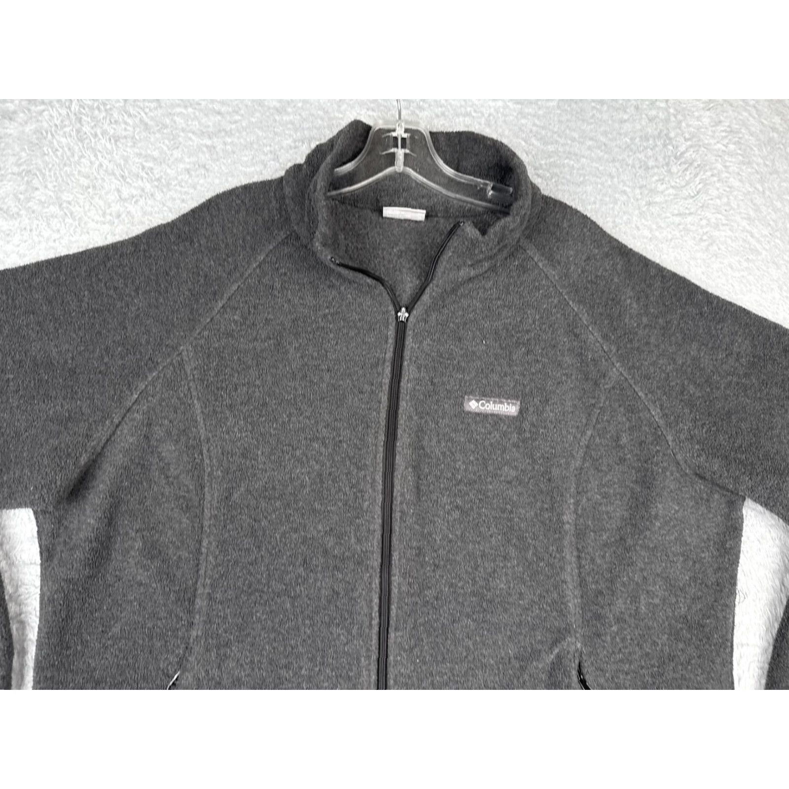 Vintage Columbia Jacket Womens 2X Gray Fleece Full Zip Outdoor Pockets Mock Neck Logo Size XXL / US 16-18 / IT 52-54 - 4 Thumbnail