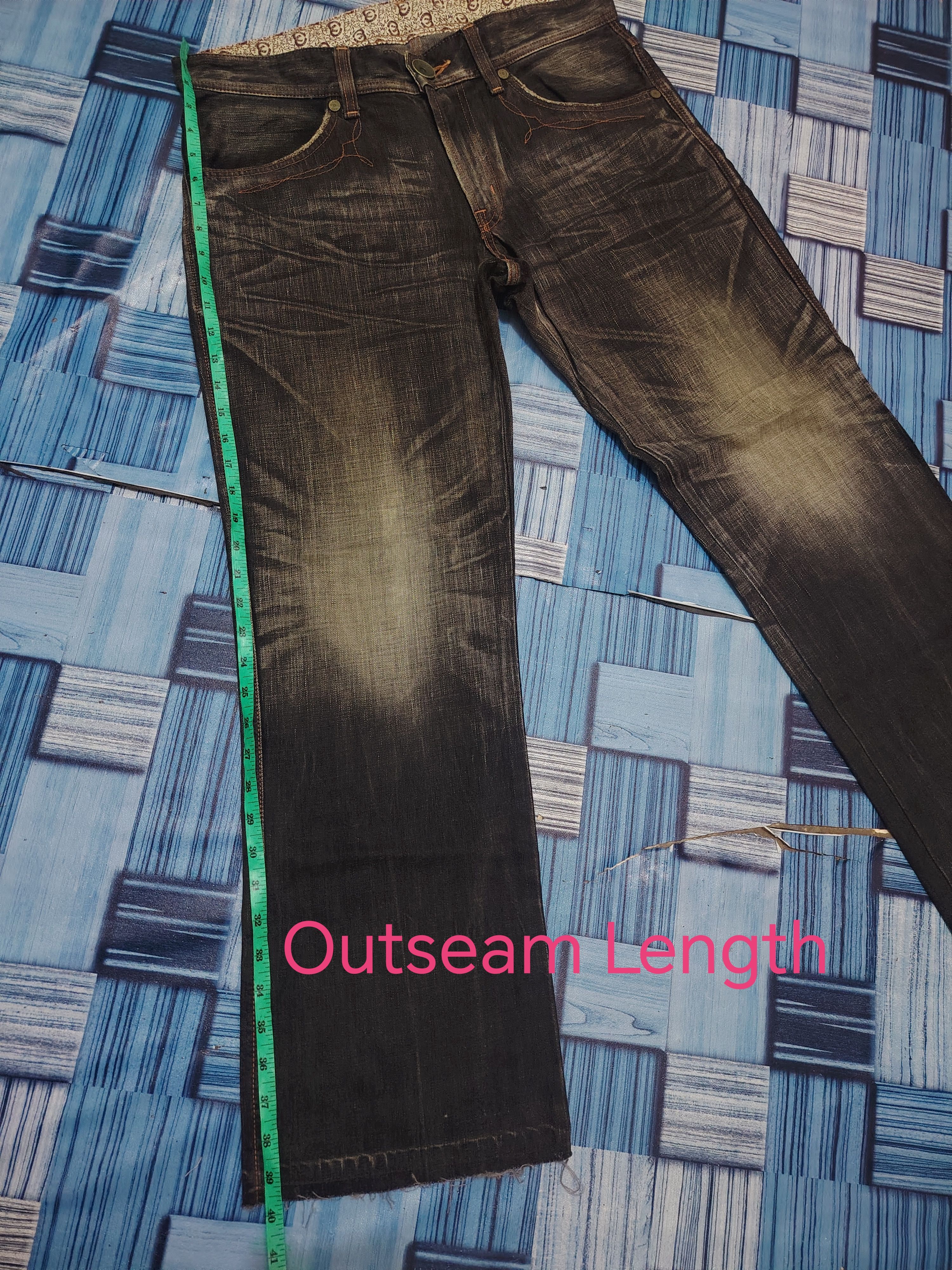 Edwin Japanese Edwin 503 Blue Trip Orange Stitch Flared Jeans Size US 35 - 25 Thumbnail