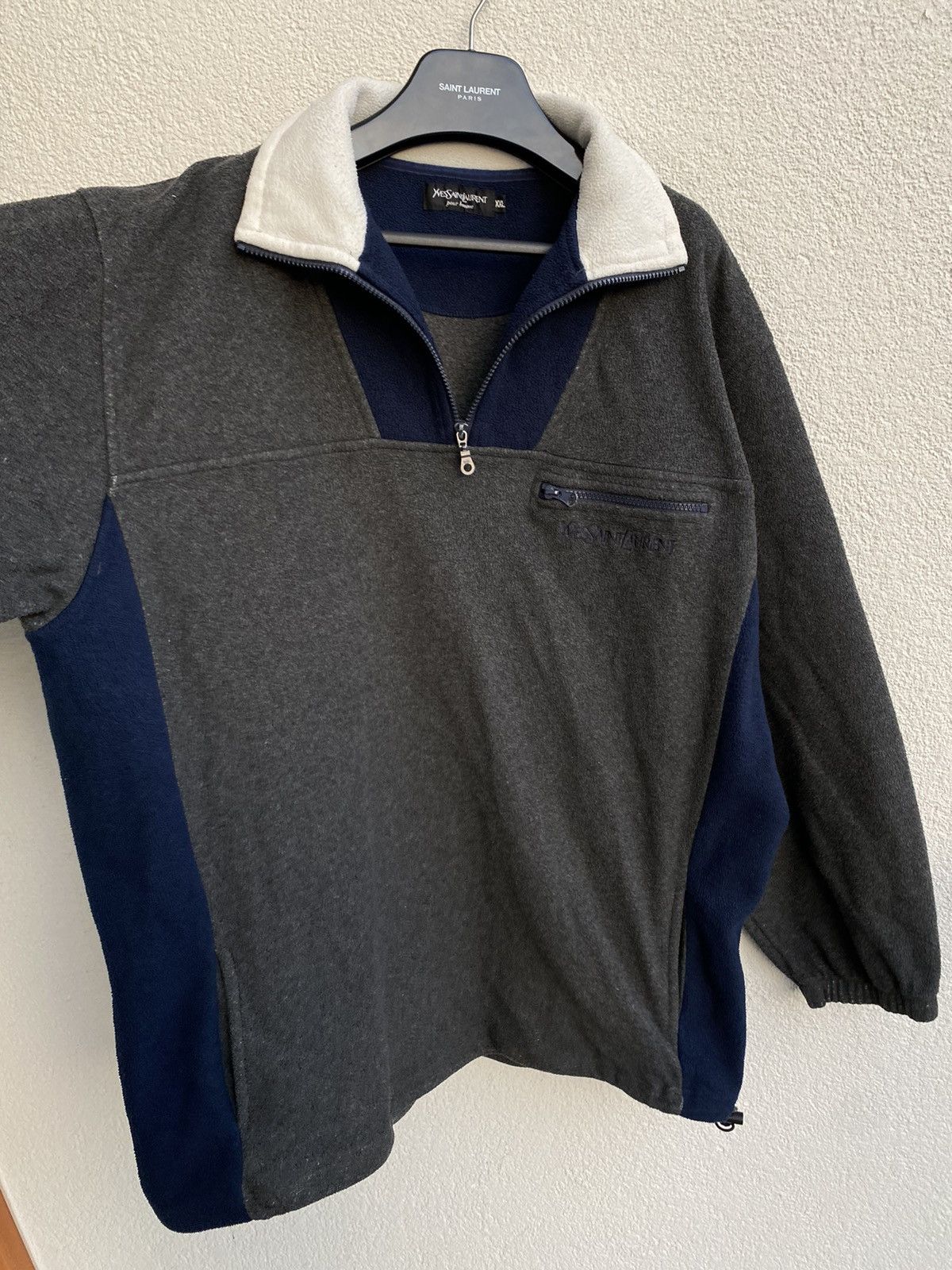Yves Saint Laurent 90’s Fleece YSL Sweatshirt Zip YSL Sweater Size US XXL / EU 58 / 5 - 14 Thumbnail