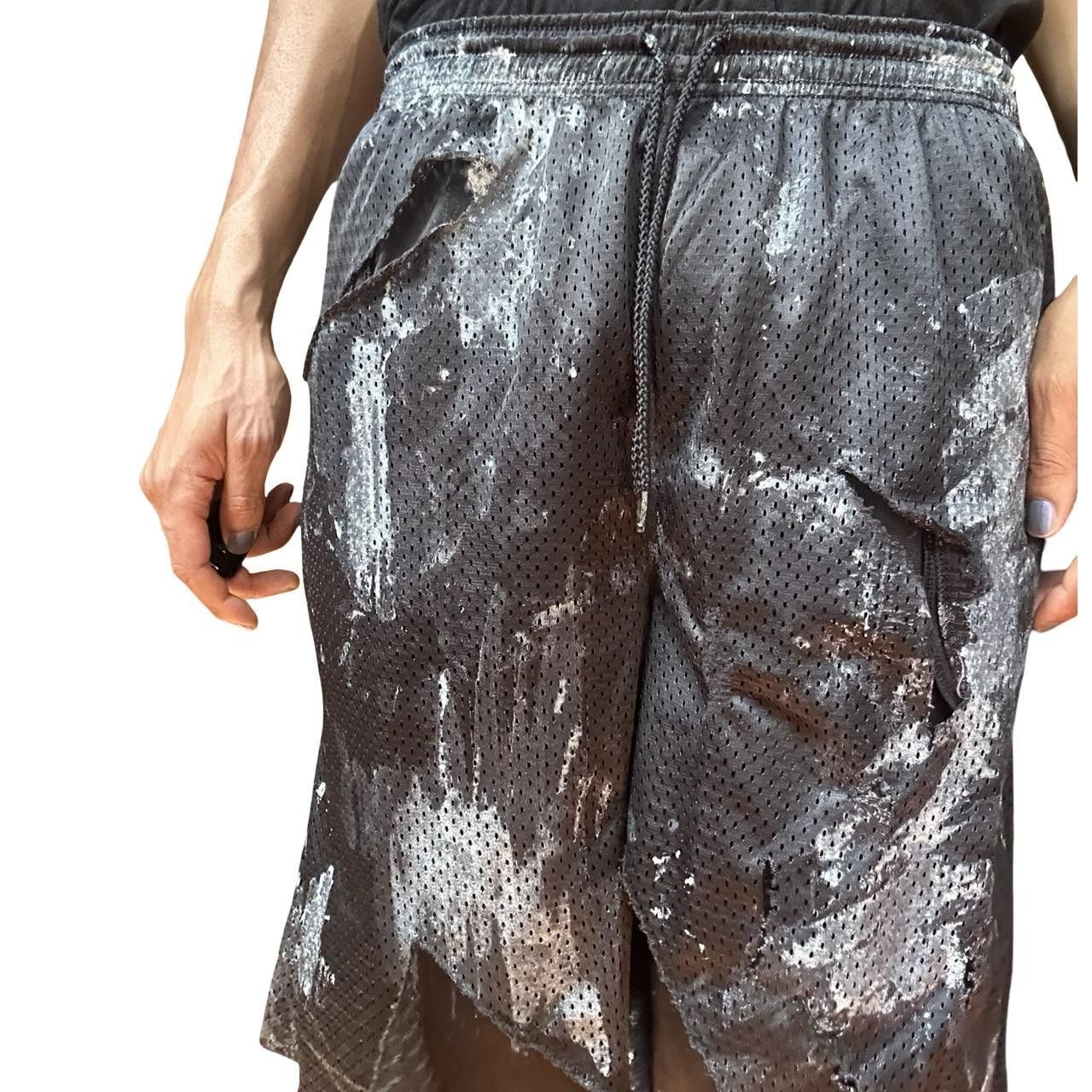 Starter ASTROBOI* Black Ripped Mesh Painted Basketball Shorts - XL Size US 34 / EU 50 - 7 Thumbnail