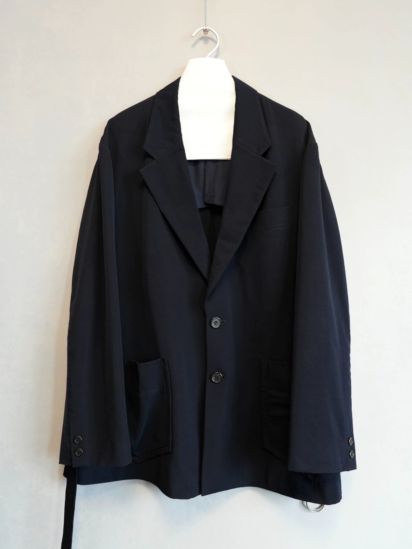 Yohji Yamamoto Yohji Yamamoto 96SS Metal Snap Wool Jacket Navy Blue M Size US M / EU 48-50 / 2 - 3 Thumbnail