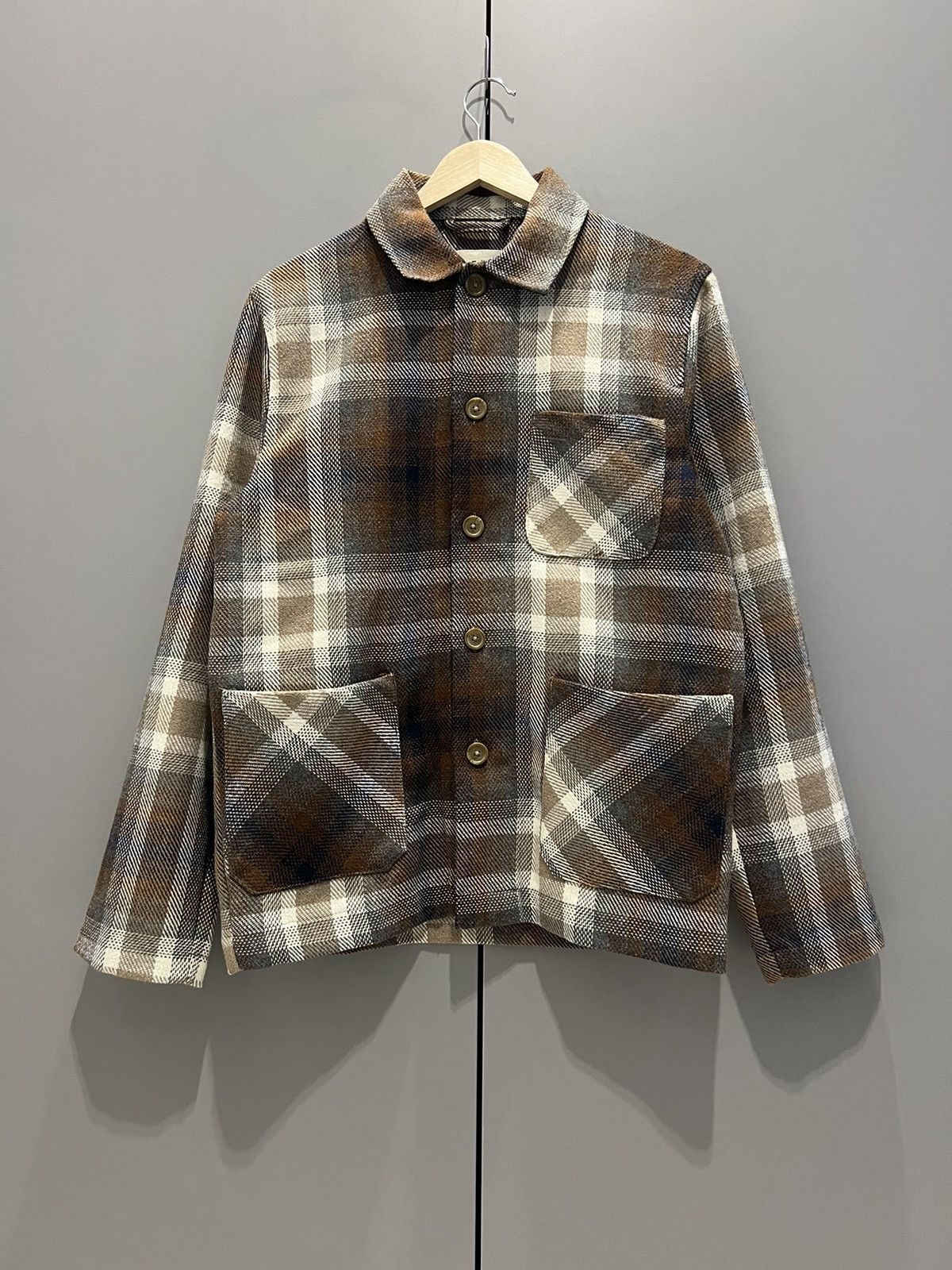 Folk Folk Mens Checkered Thomas Woven Overshirt Jacket Soft Y2K Size US M / EU 48-50 / 2 - 2 Thumbnail