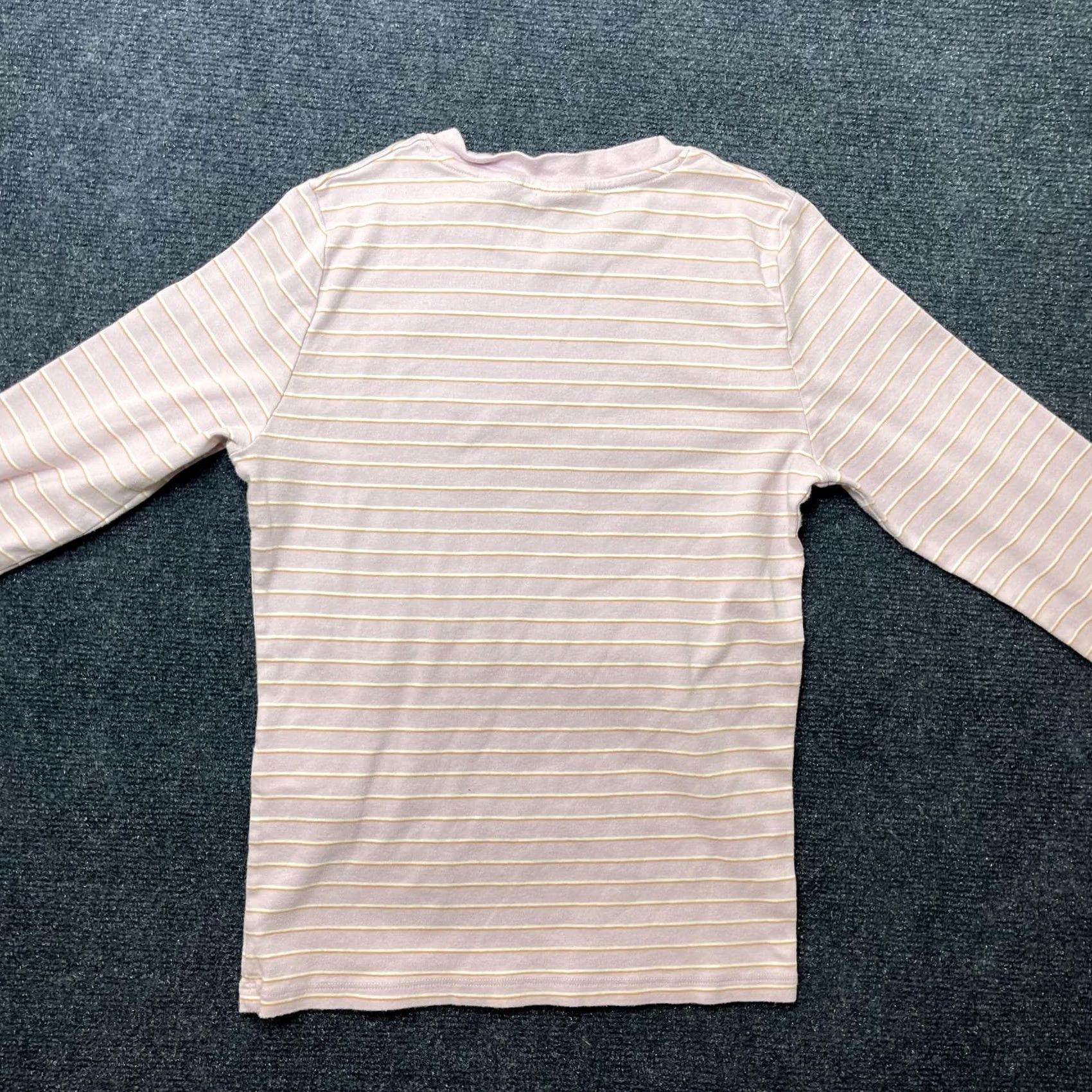 Levi's VINTAGE Levi's Shirt Womens Medium Pink Stripe Crew Neck Long Sleeve Cotton Jersey Top Size M / US 6-8 / IT 42-44 - 6 Thumbnail