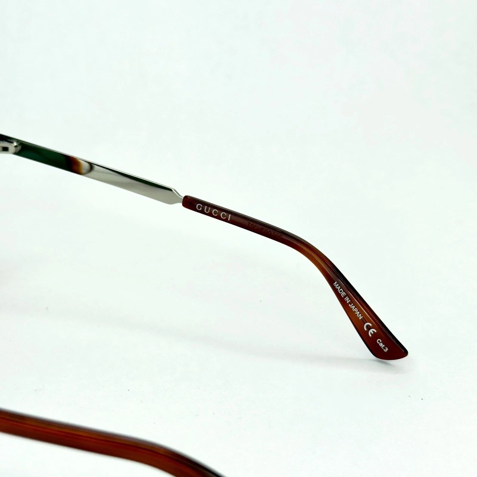 Gucci GUCCI GG0078S WEB 0078 Metal Aviator Classic Sunglasses Size ONE SIZE - 3 Thumbnail