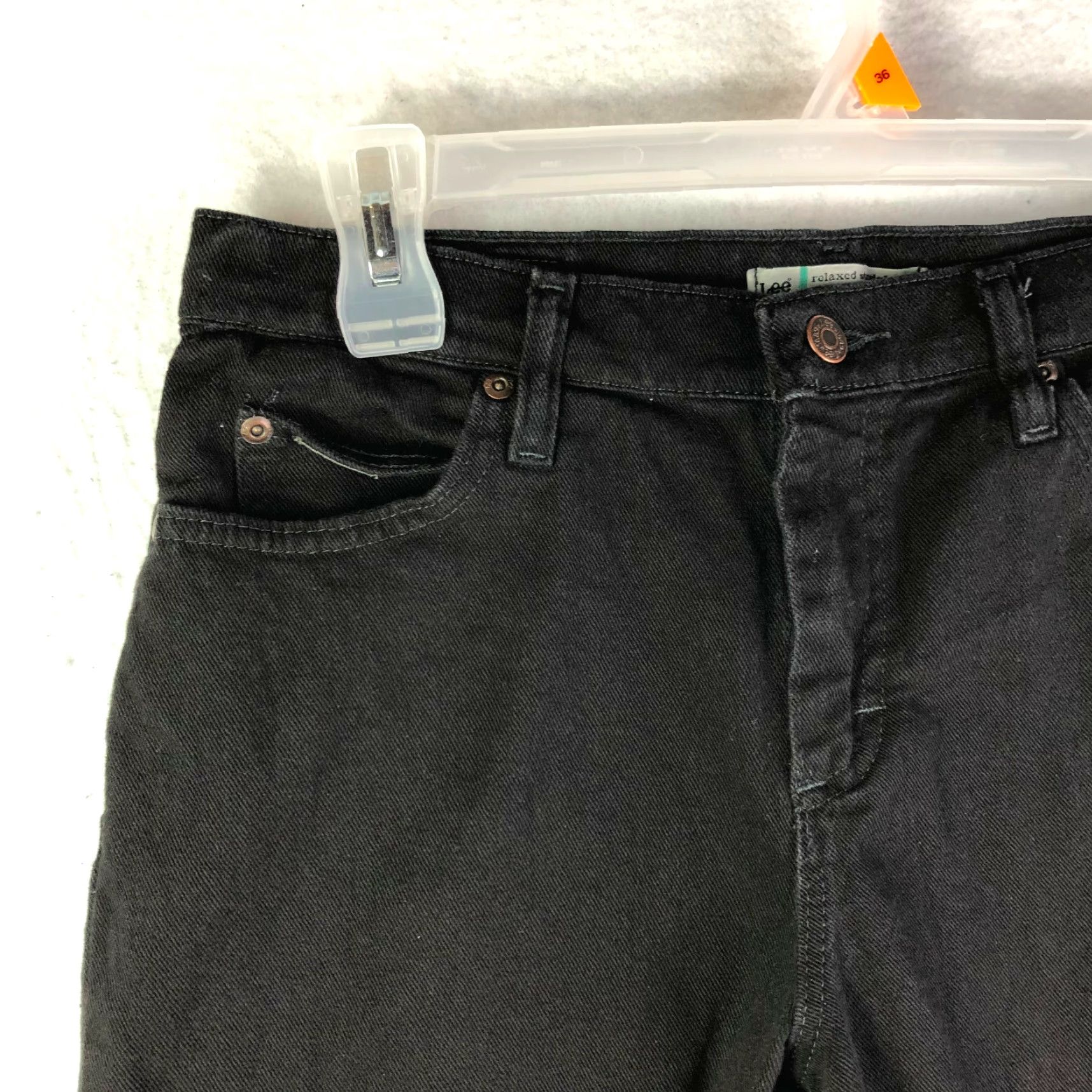 Lee Lee Jeans Mid Rise Relaxed Straight Leg Womens Size 6 Short Black Denim Jeans Size 28" / US 6 / IT 42 - 2 Thumbnail