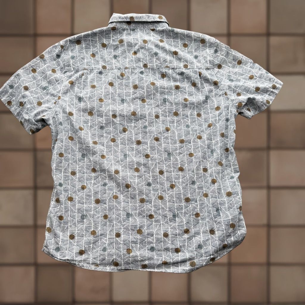 Vintage Bridge & Burn Shirt Mens 2XL Geometric Organic Cotton Short Sleeve Button Up Size US XXL / EU 58 / 5 - 1 Thumbnail