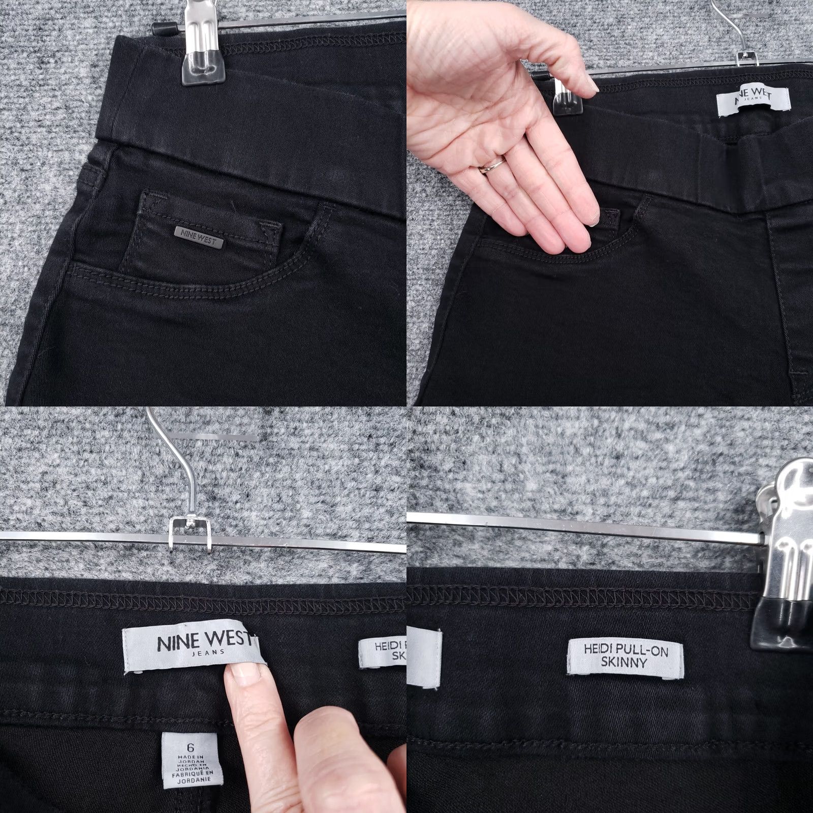Nine West Nine West Jeans Skinny Mid Rise Dark Wash Black Womens 6 Denim Slim Pocket 5-Pocket Inseam 29 In. Modern Vintage: No Mens Womens Girls? Size 28" / US 6 / IT 42 - 8 Thumbnail