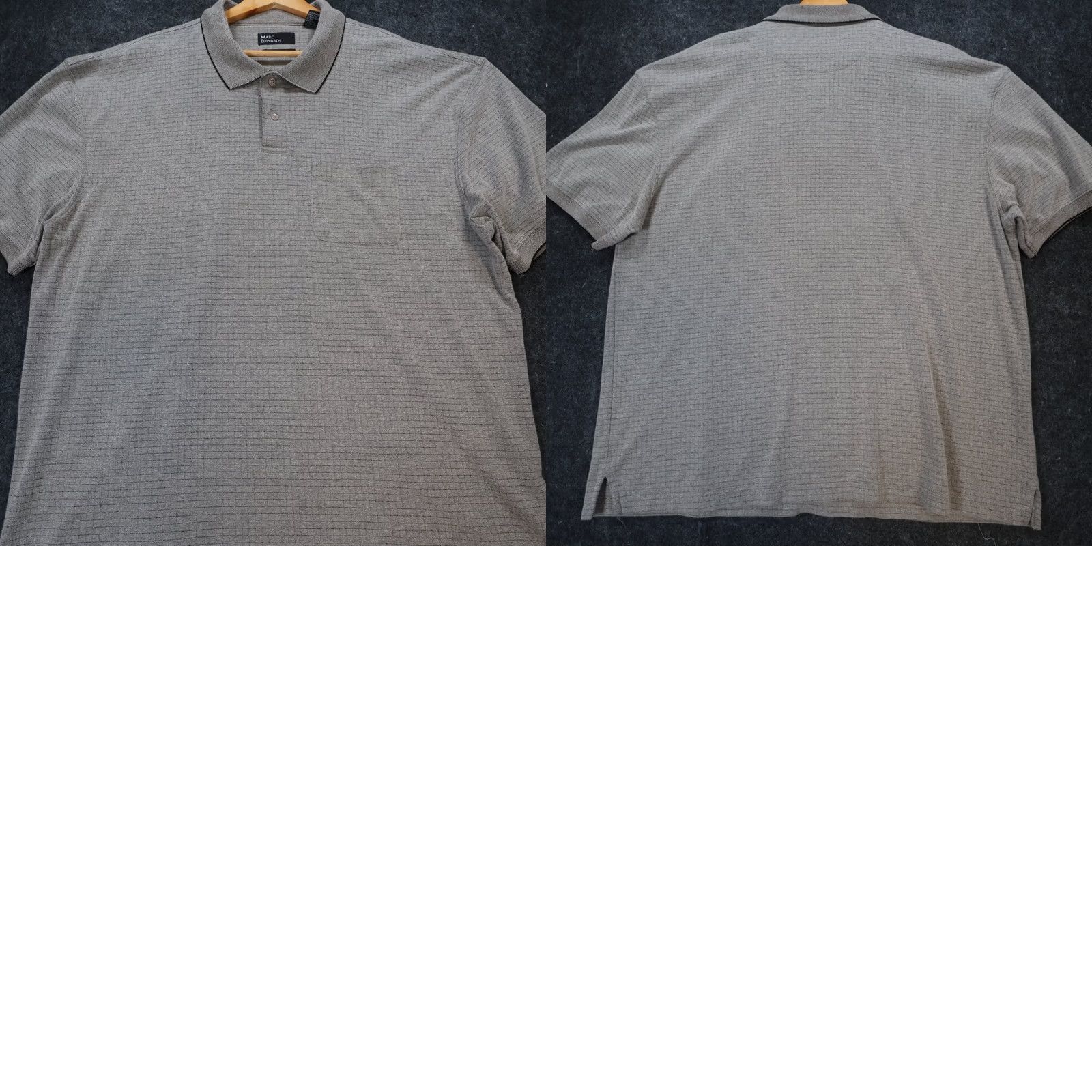 Vintage Marc Edwards Polo Shirt Mens XL Gray Swift-Dry Textured Pocket Short S Size US XL / EU 56 / 4 - 8 Thumbnail