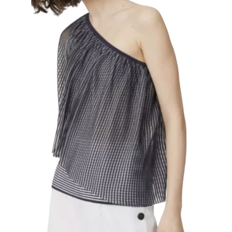 Club Monaco Club Monaco Striped One Shoulder Zuwema Sweater Chandails Size L / US 10 / IT 46 - 1 Thumbnail