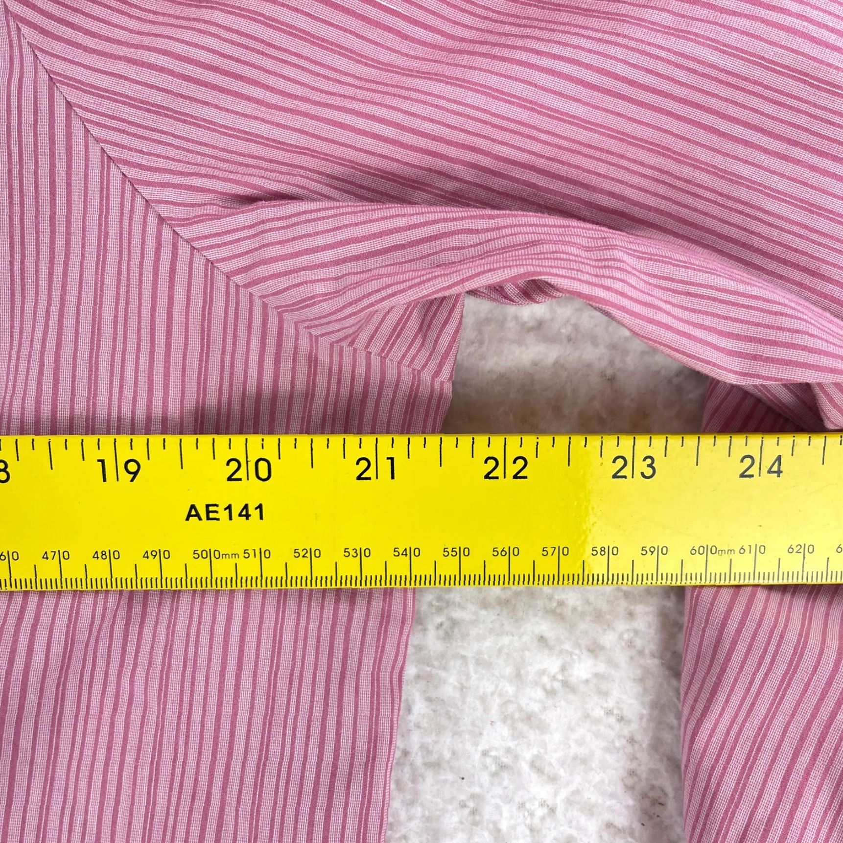 J. Jill J. Jill Shirt Womens Large Pink Stripe Button-Up Stretch Long Sleeve Casual Work Size L / US 10 / IT 46 - 7 Thumbnail