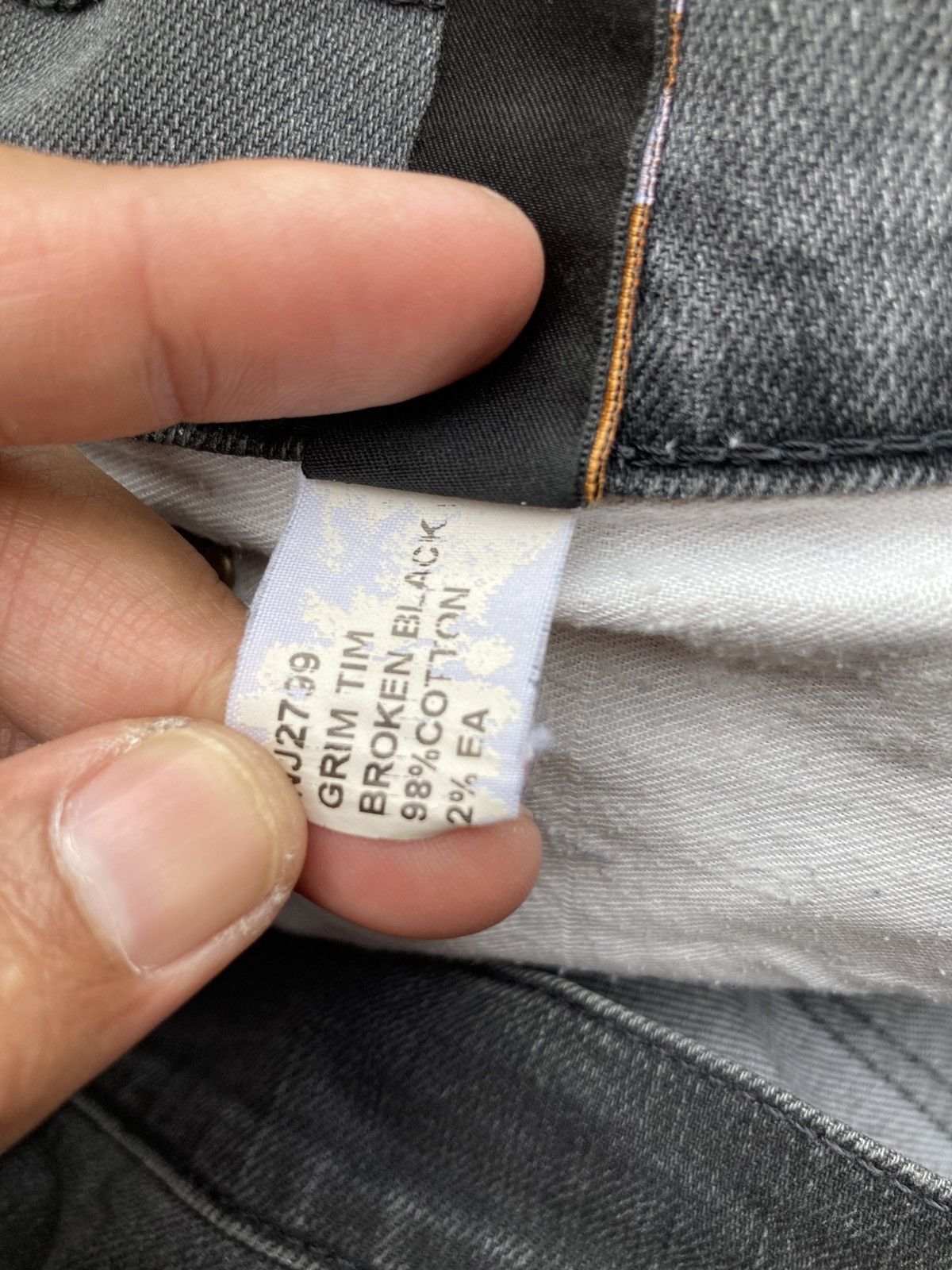 Nudie Jeans Distressed Nudie Grim Tim Broken Black Jeans Size US 32 / EU 48 - 12 Thumbnail