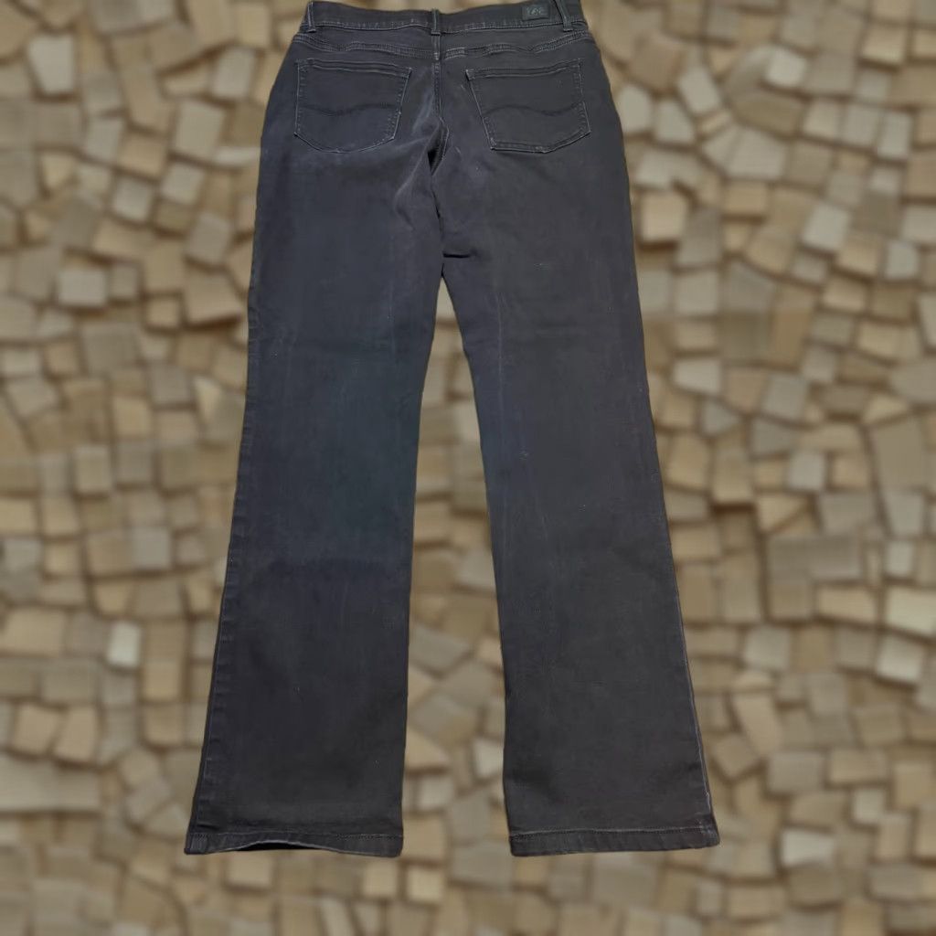 Lee Lee Jeans Women Size 10 Medium Black Denim Regular Fit Straight Leg Mid Rise Jeans Size 32" / US 10 / IT 46 - 1 Thumbnail