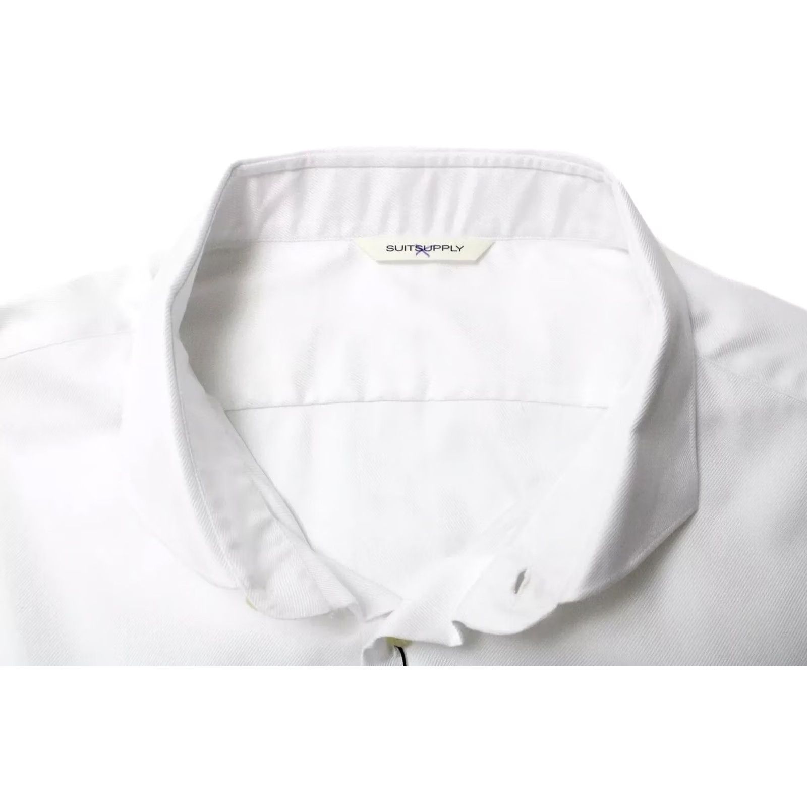 Suitsupply SUITSUPPLY Slim Regular Fit Shirt Men's 2XL Button Up Cutaway White Size 48R - 4 Thumbnail