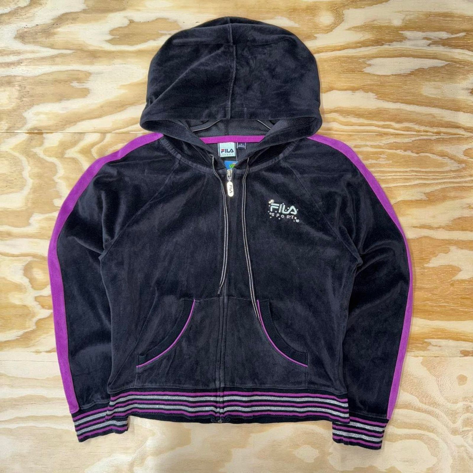 Fila Vintage y2k fila sport femme 2000s velour zip up hoodie Size M / US 6-8 / IT 42-44 - 1 Thumbnail