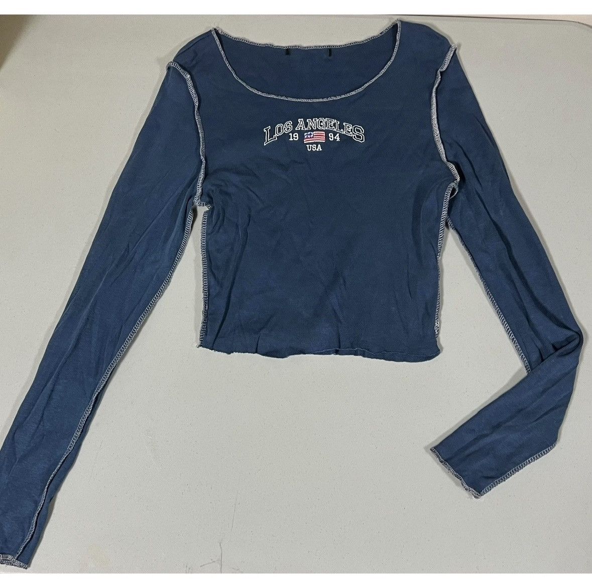 Vintage American Flag USA 1994 Long Sleeve Tee T-Shirt Top Size M 🇺🇸✨ Size M / US 6-8 / IT 42-44 - 1 Thumbnail
