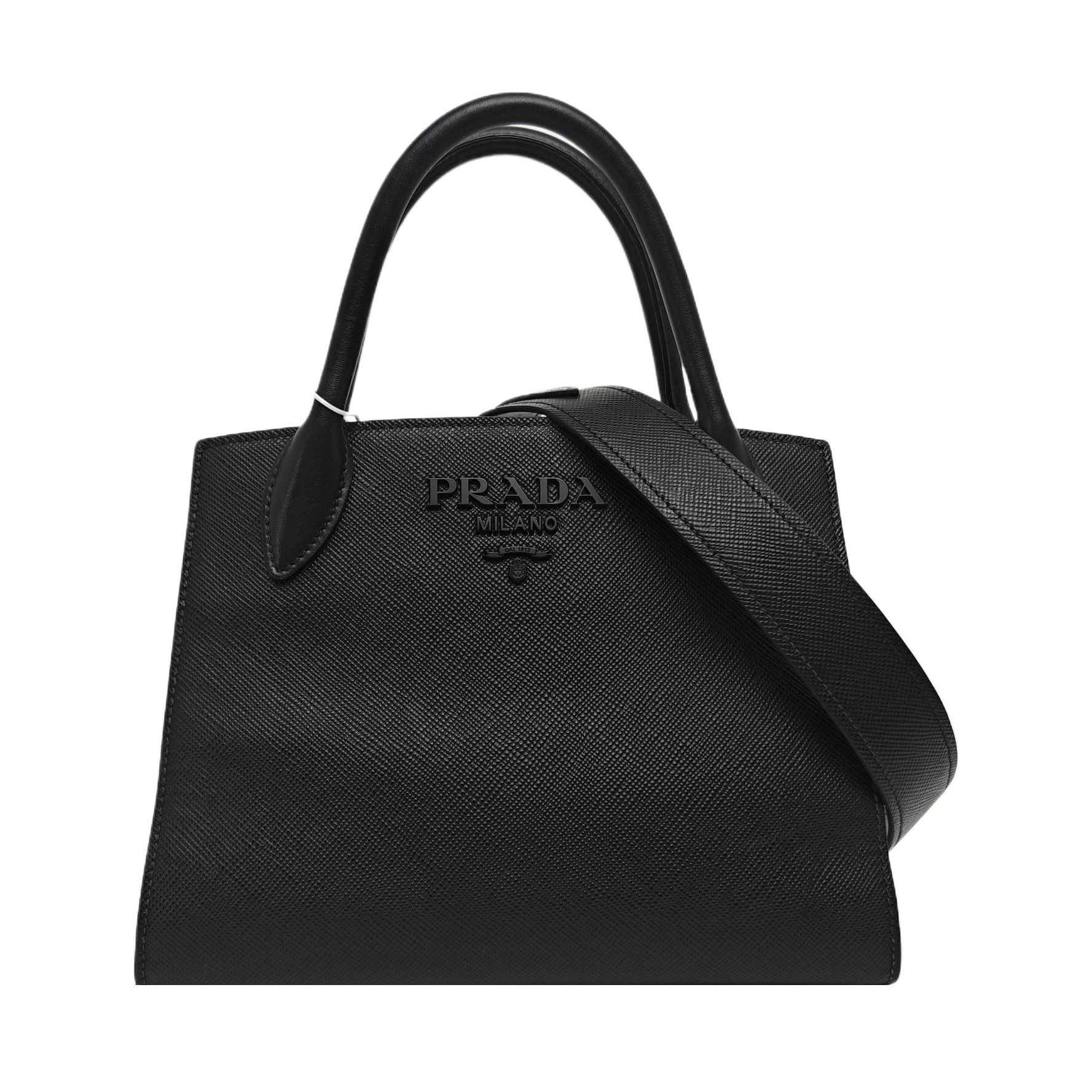 Prada Prada Monochrome Saffiano Leather Handbag Size Small Size ONE SIZE - 1 Thumbnail