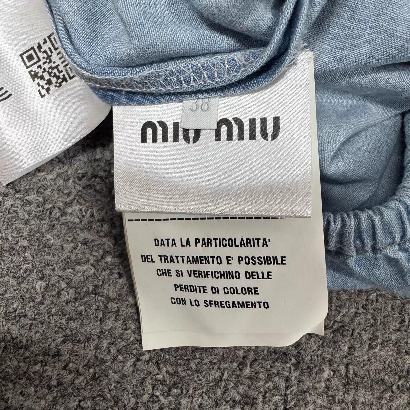 Miu Miu MIU MIU Light Blue Denim Ruffle Collar Short Puff top Size XS / US 0-2 / IT 36-38 - 5 Thumbnail