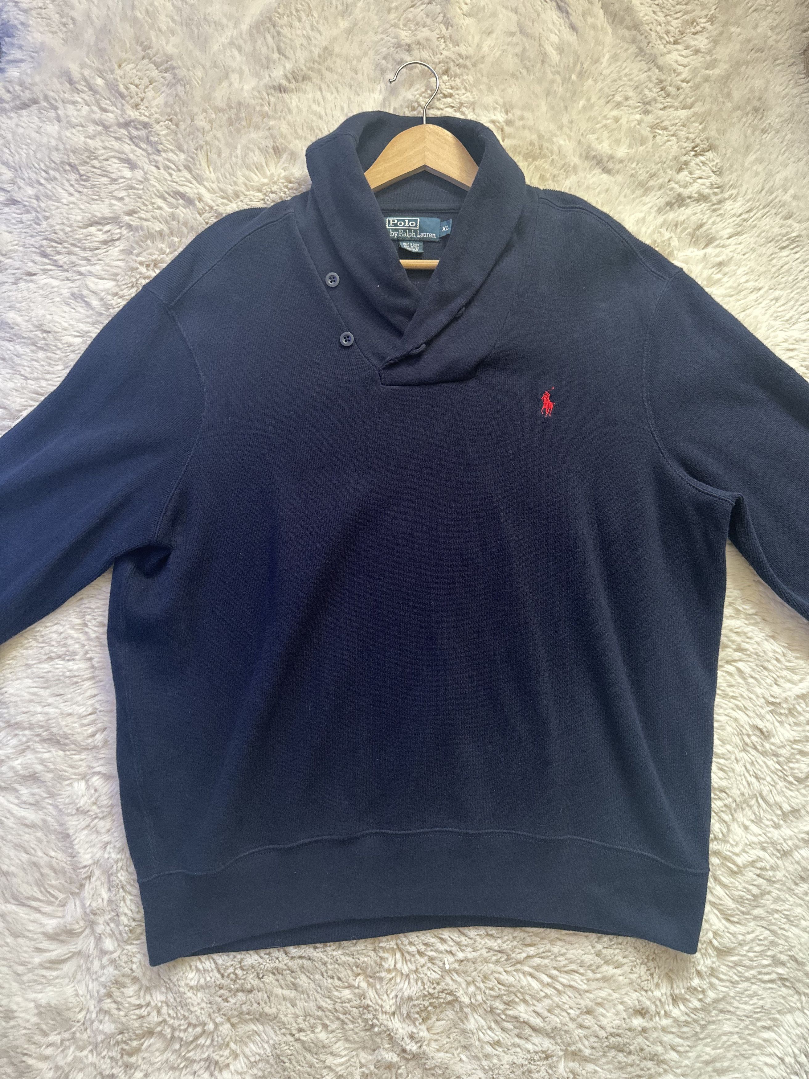 Polo Ralph Lauren × Vintage Vintage navy blue Ralph Lauren sweater sweatshirt Size US XL / EU 56 / 4 - 1 Thumbnail