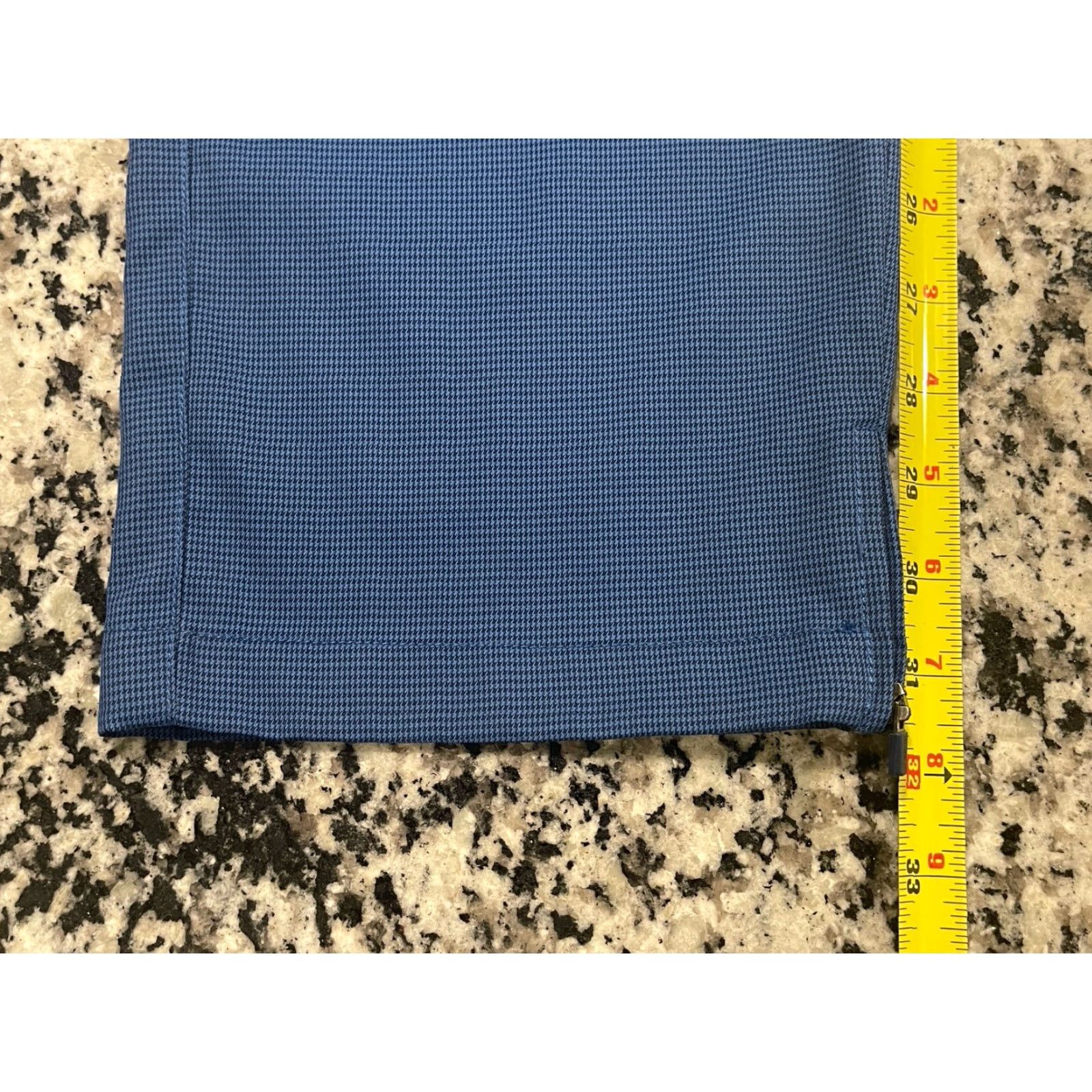 Bonobos Bonobos Golf Pants Size 33x32.5 Ankle Zip Blue Houndstooth Straight Performance Golf Size US 33 - 3 Thumbnail