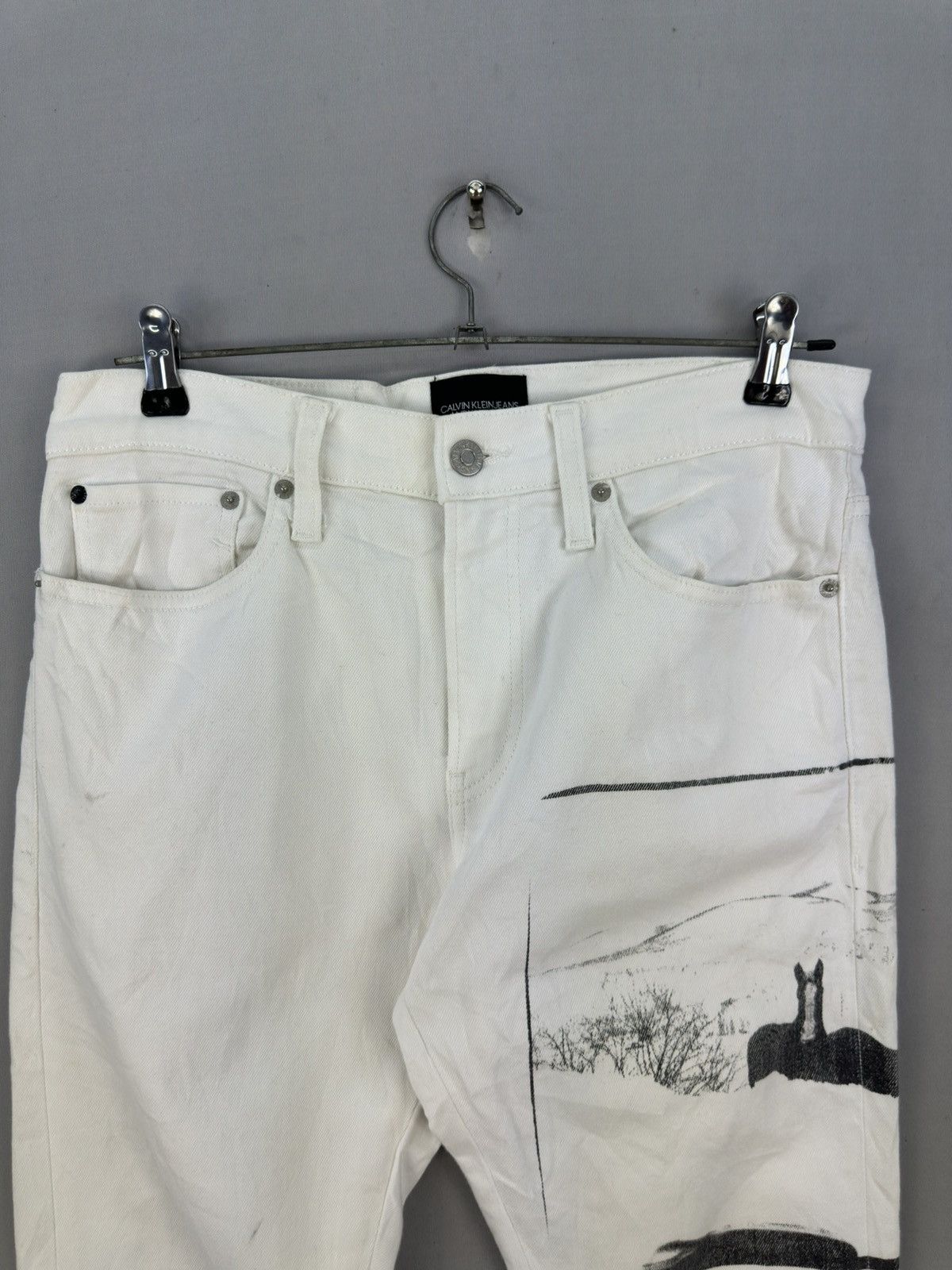 Andy Warhol × Calvin Klein 205W39NYC Calvin Klein X Andy Warhol Visual Art White Denim Jeans Size US 32 / EU 48 - 9 Thumbnail