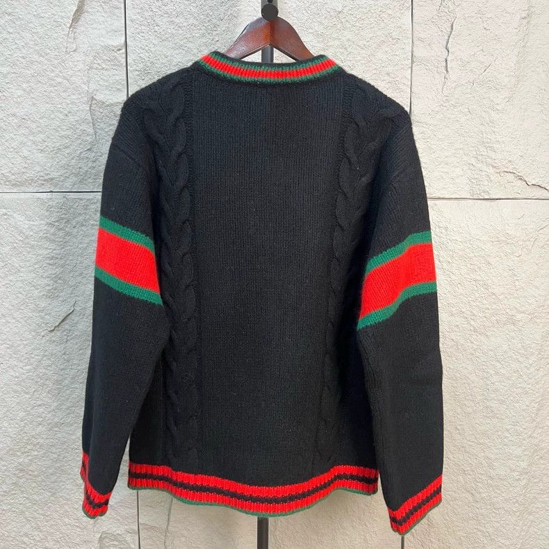 Gucci Gucci Size 1 Classic red and green striped black cardigan s Size US XS / EU 42 / 0 - 2 Thumbnail