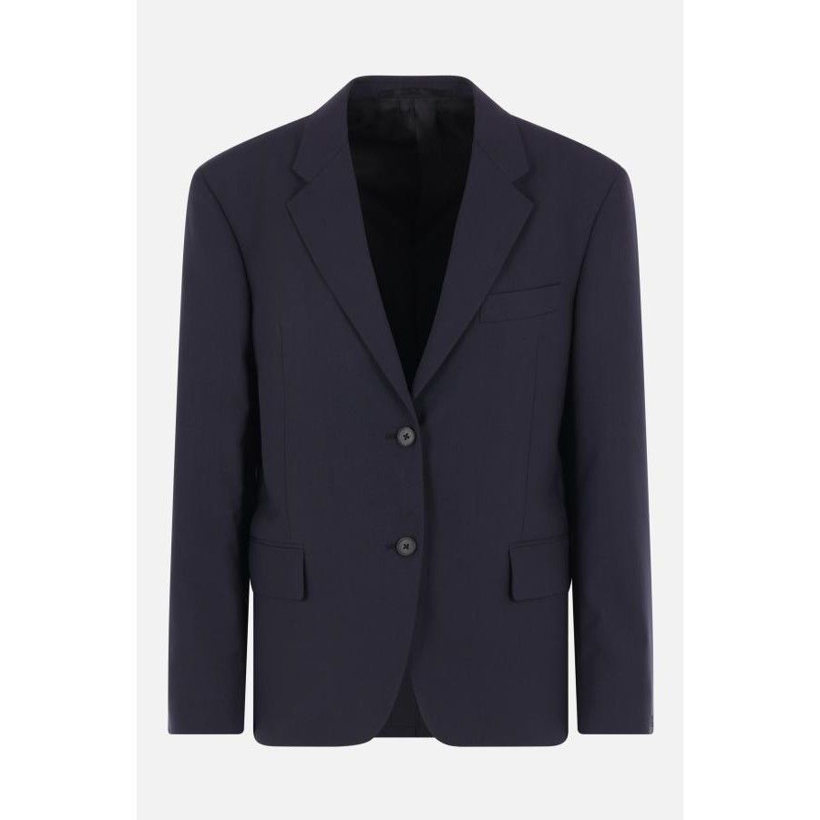 Prada PRADA Blue Wool Single-Breasted Jacket New & Authentic (Wome Size XS / US 0-2 / IT 36-38 - 1 Thumbnail