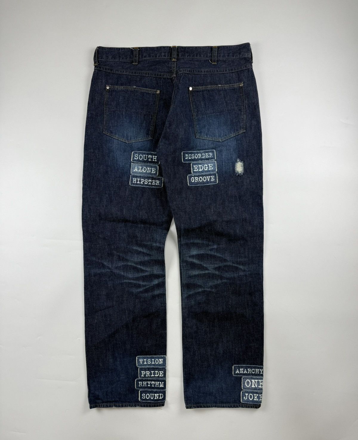 Number (N)ine Number (N)ine S/S’02 The Modern Age Patch Denim Jeans Size US 36 / EU 52 - 3 Thumbnail