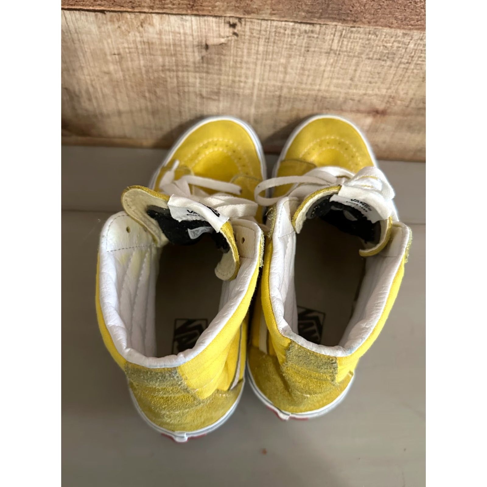 Vans Vans Sk8 Hi Mens Yellow White Skate Shoes High Top Skateboard Sneakers size 9.0 Men’s Shoes Size US M / EU 48-50 / 2 - 7 Thumbnail