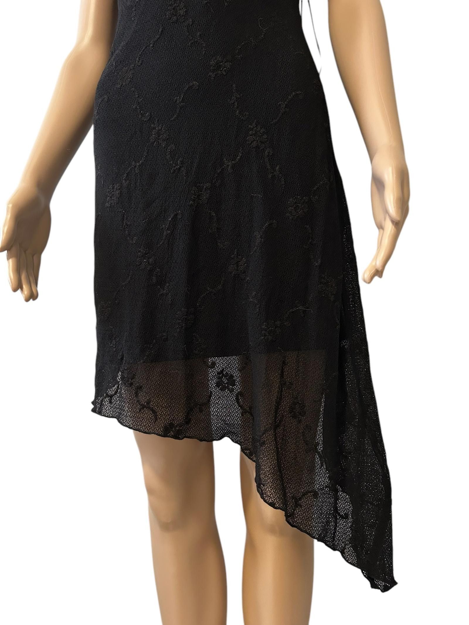 Designer Elegant Strapless Black Lace Dress Size XS / US 0-2 / IT 36-38 - 2 Thumbnail