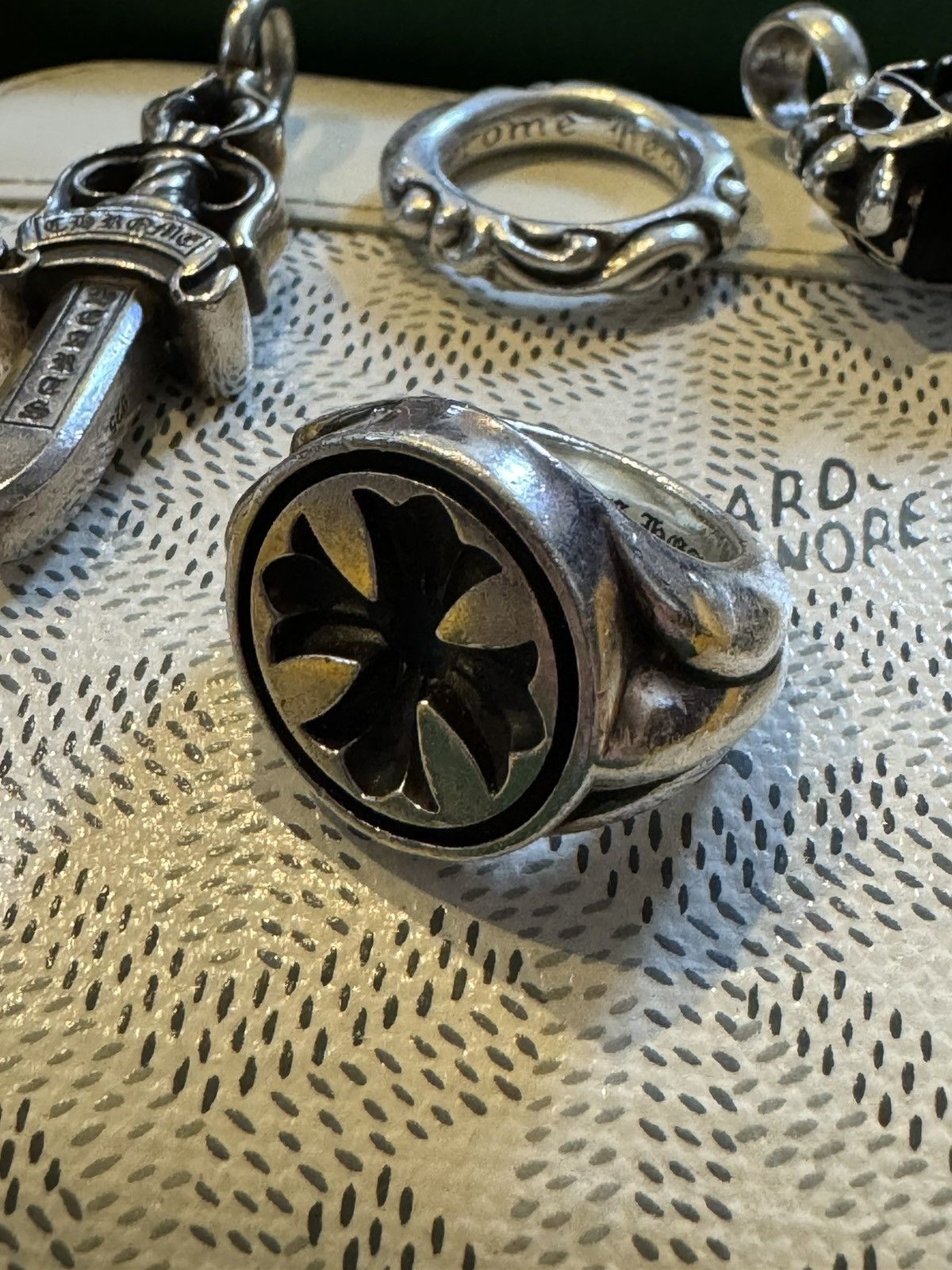 Pre-owned Chrome Hearts Seal Ring (size 5.5) In Silver