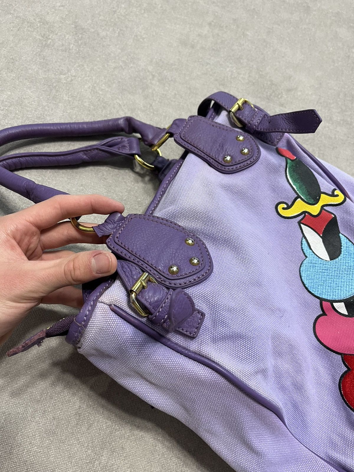 Ed Hardy Don ed hardy Womens Bag Large Handle Leather Vintage Print Size ONE SIZE - 7 Thumbnail