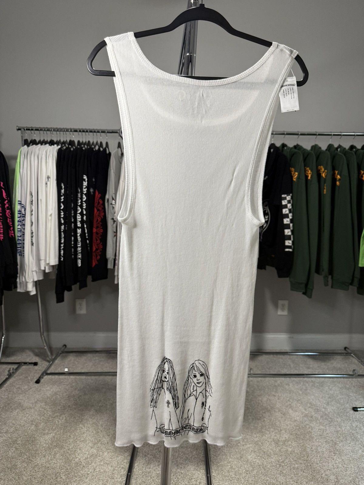 Chrome Hearts White Muyumi Ribbed Tank