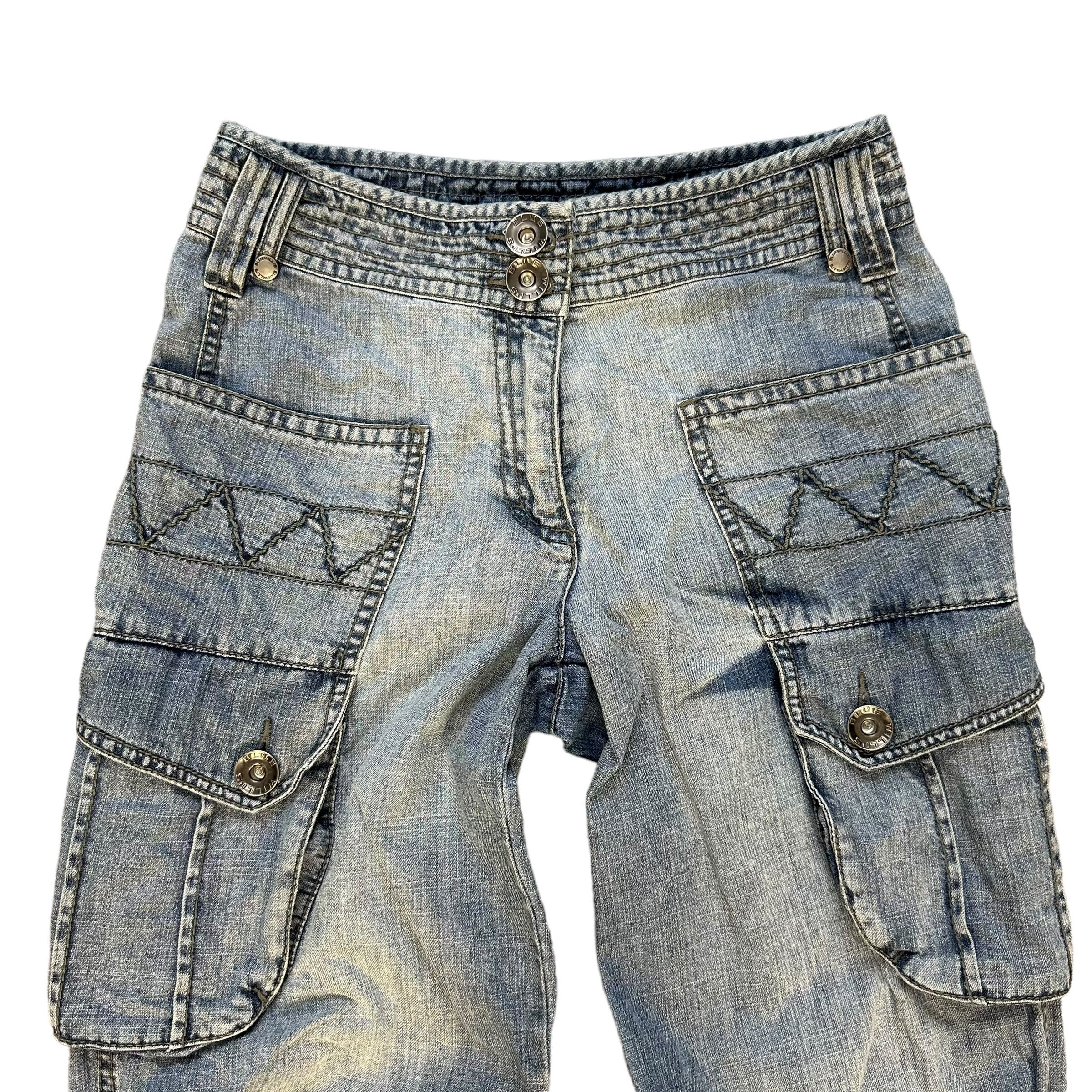 Vintage Blue Willi's Denmark Washed Cargo Jean Pant #A32-0734 Size 29" - 2 Thumbnail