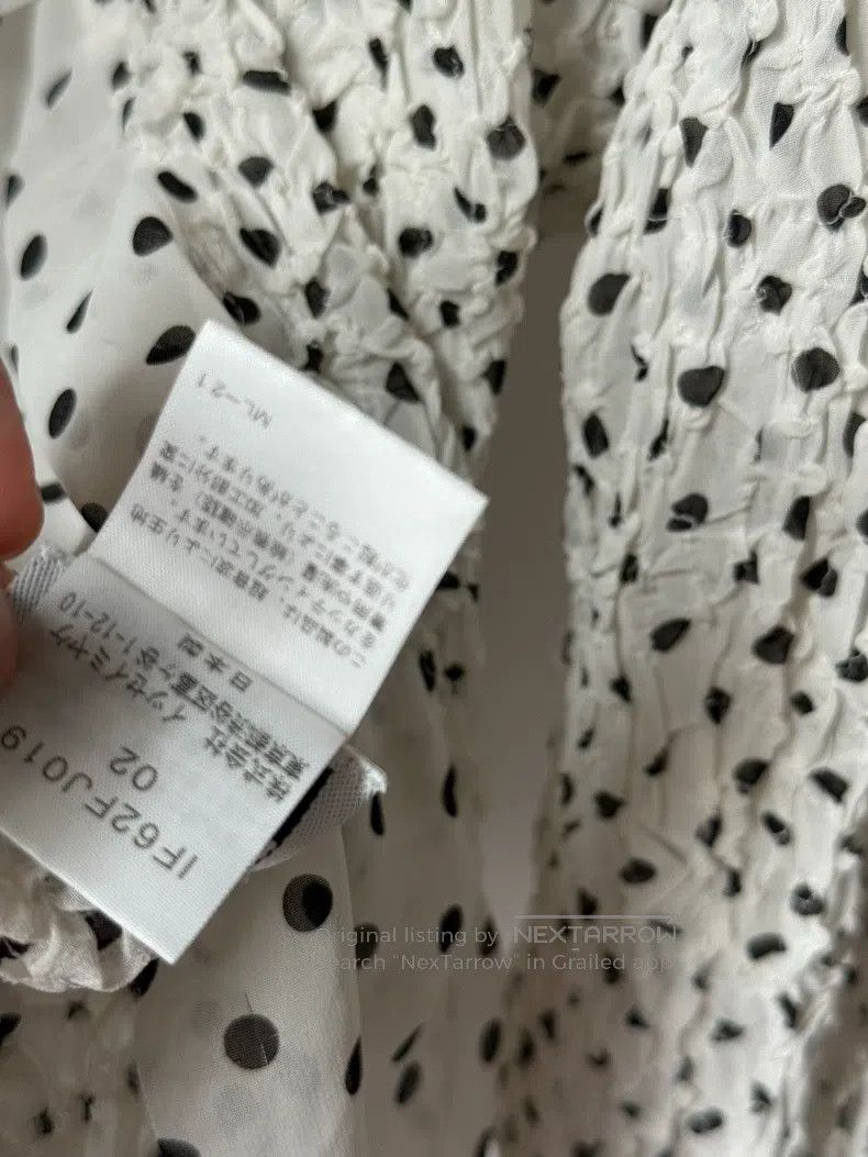 Issey Miyake Issey Miyake Black-White Polka Dot Ruched Ruffle Irregular Size M / US 6-8 / IT 42-44 - 8 Thumbnail
