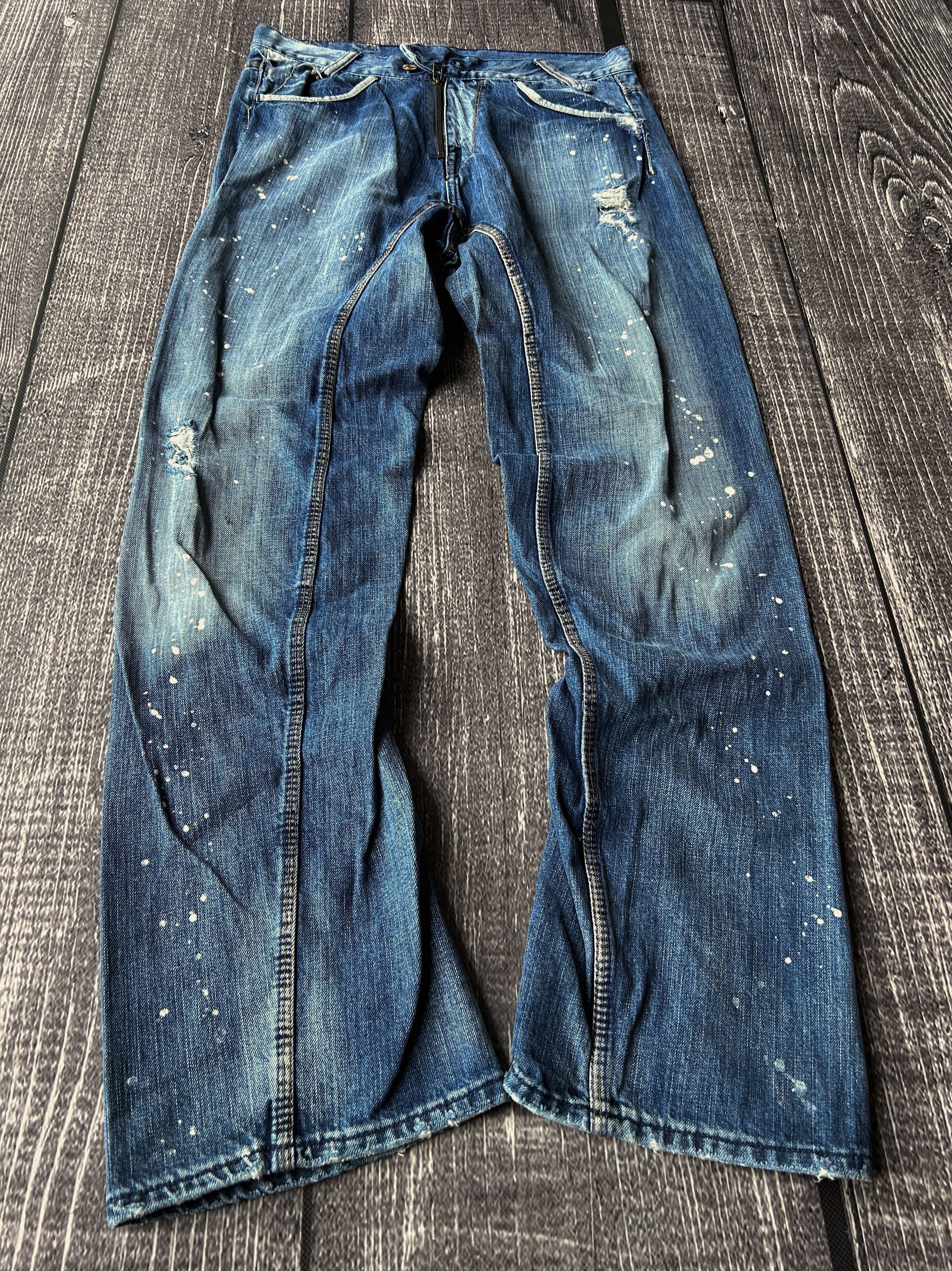 Vintage CRAZY VTG RICK OWENS STYLE WASHED JAPANESE JEANS Y2K Size US 32 / EU 48 - 1 Thumbnail