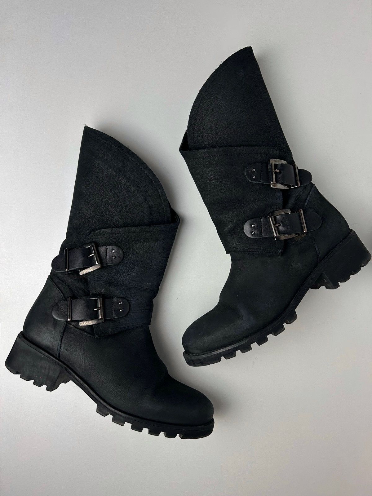 Other Black leather biker boots with buckles Size US 8 / IT 38 - 1 Thumbnail
