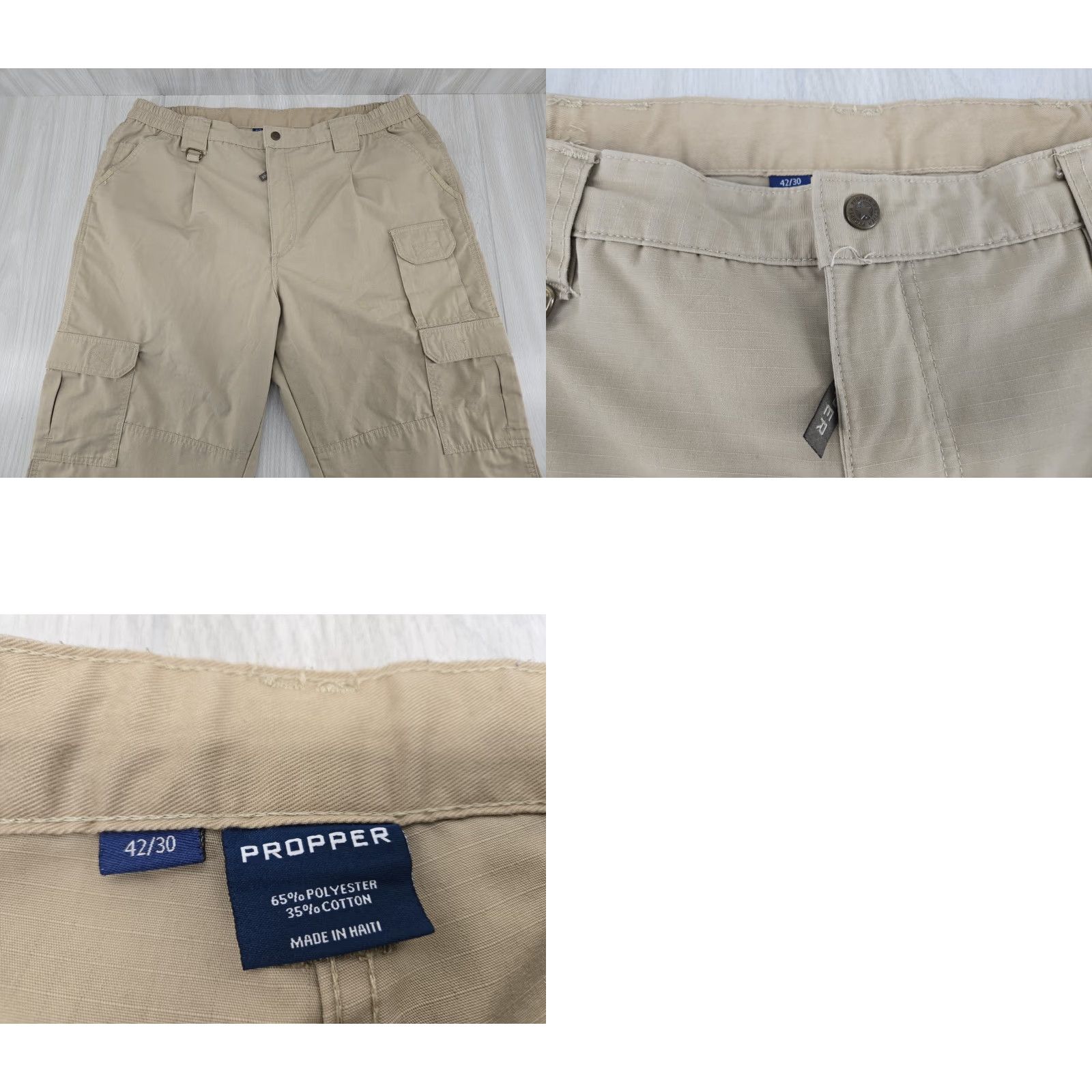 Propper VINTAGE Propper Tactical Cargo Pants Tan Mens 42x30 Cargo Pants Mens Tan 40 Regular Inseam 30 9" Leg Opening Mens Size US 40 / EU 56 - 8 Thumbnail