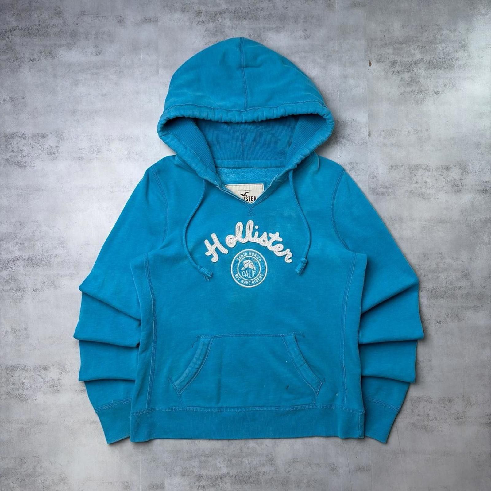 Other Y2K Blue Hollister Surf Grunge Distressed Thermal Hoodie Size M / US 6-8 / IT 42-44 - 1 Thumbnail
