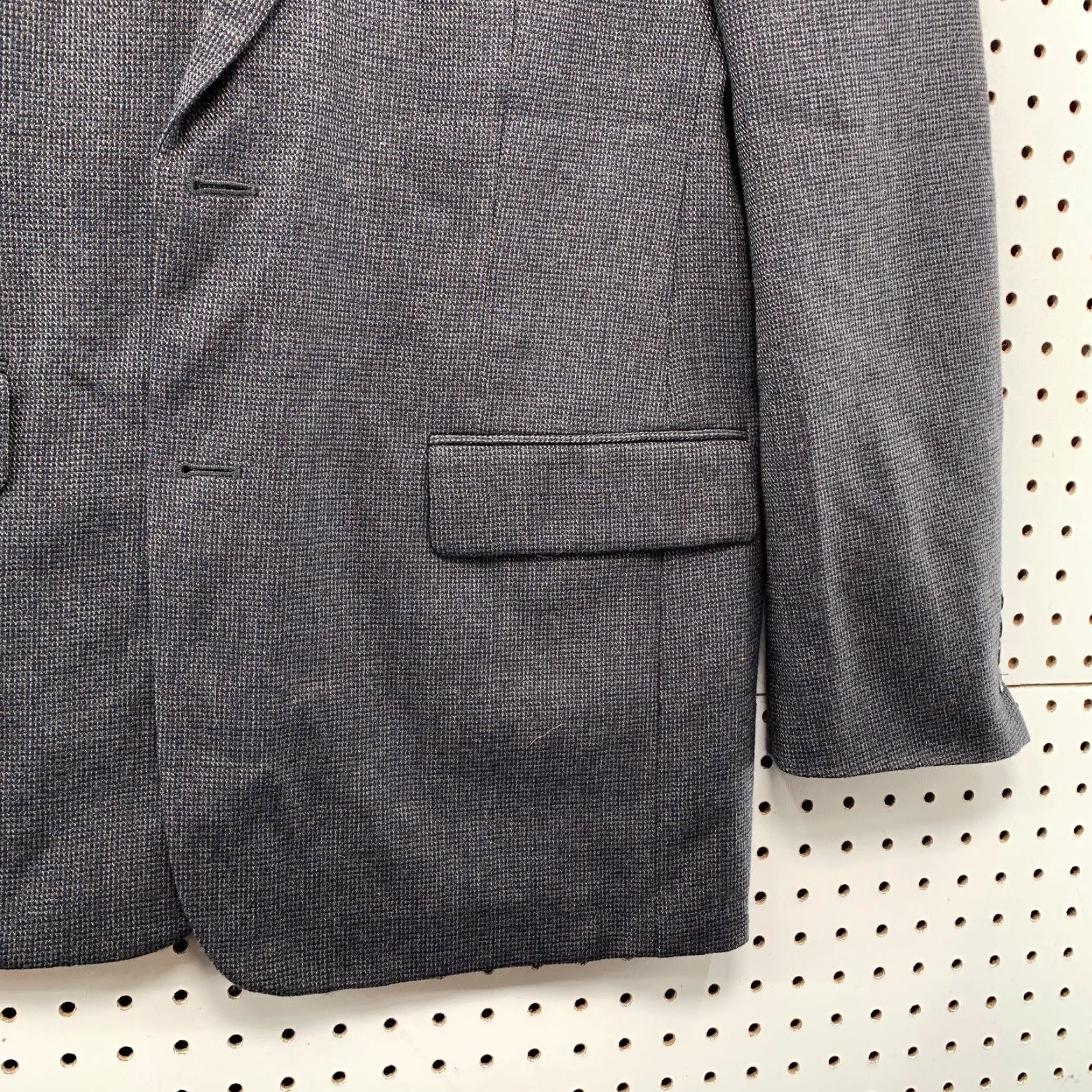 Pronto Uomo Pronto Uomo Tweed Blazer Mens 42 Gray Wool Tweed Flat Front Notch Lapel Single-Breasted - Business Mens Blazer 42 Gray Tweed Wool Pronto Uomo Size 42R - 5 Thumbnail