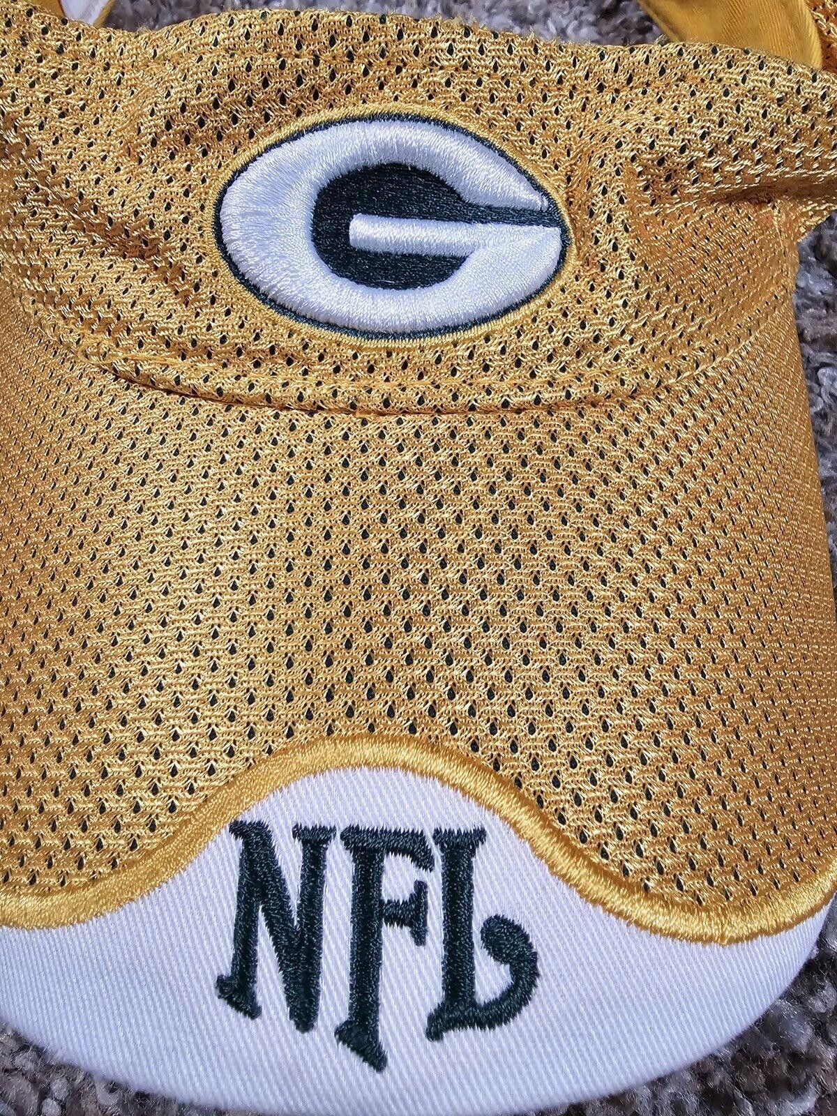 NFL Green Bay Packers Gold yellow mesh Strapback visor hat Size ONE SIZE - 3 Thumbnail